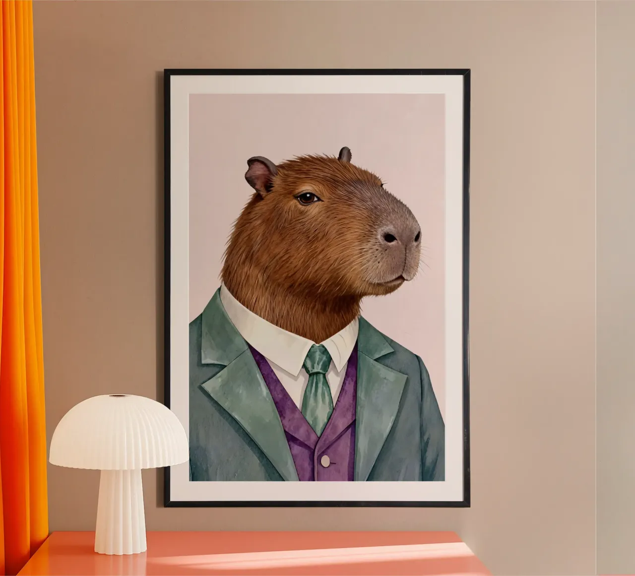 Capybara Portrait in Suit carta hahnemühle da Attaboy Dsgn