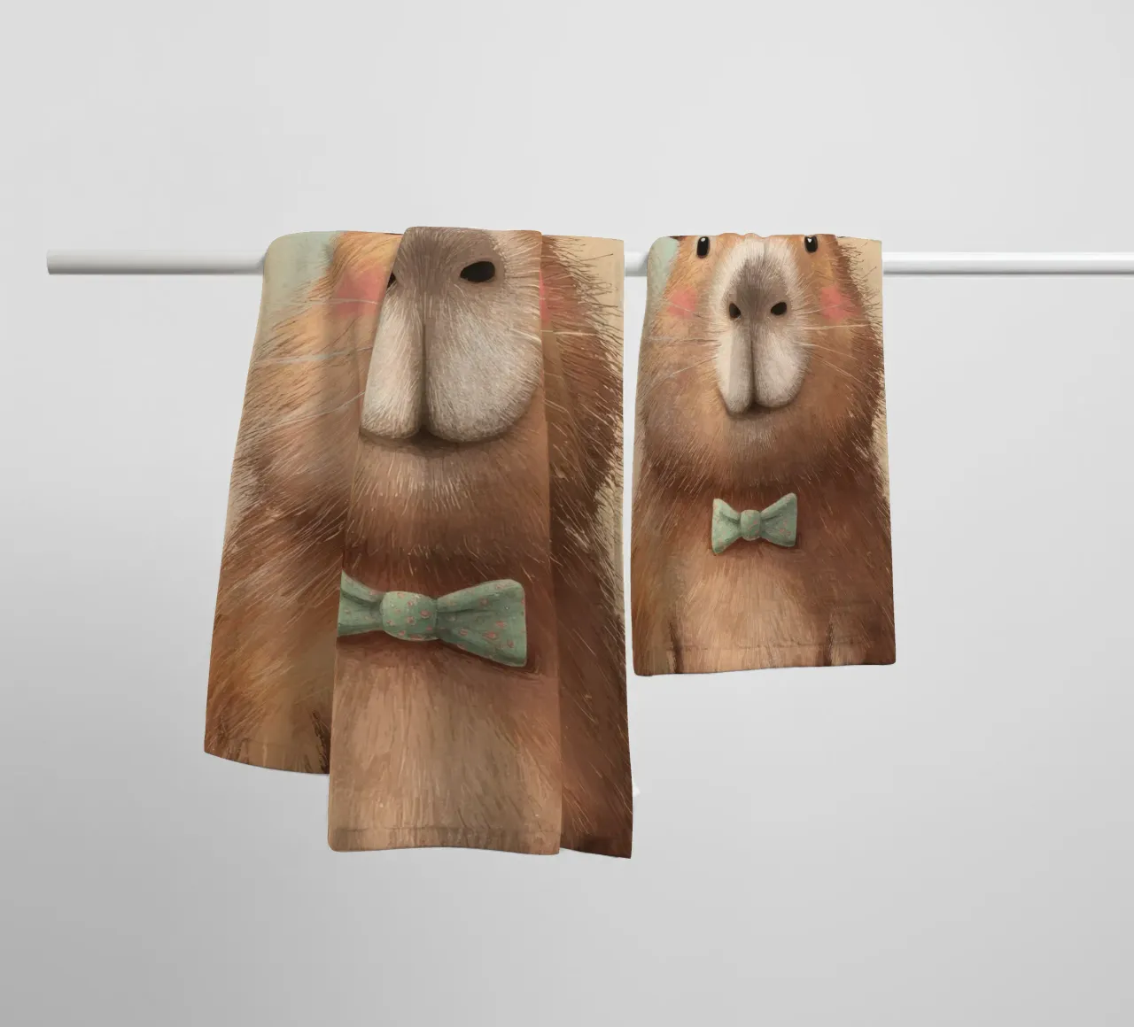 Capybara Animal Character towel by Attaboy Dsgn