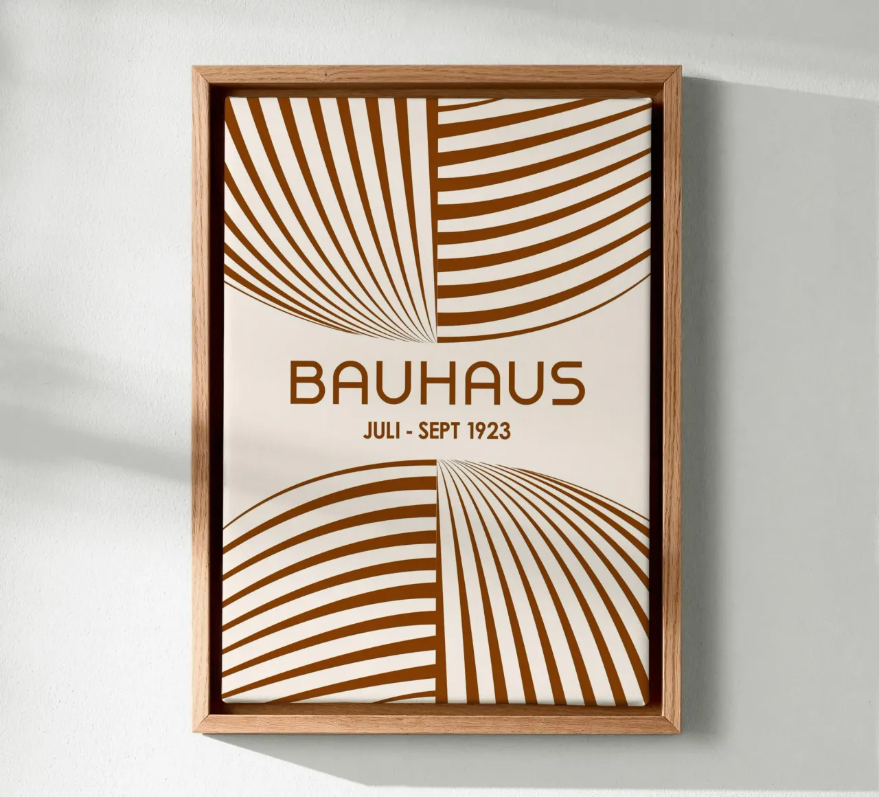 Dark Brown Bauhaus Abstract Art - Dynamic Curved Lines Poste canvas by Grungeo