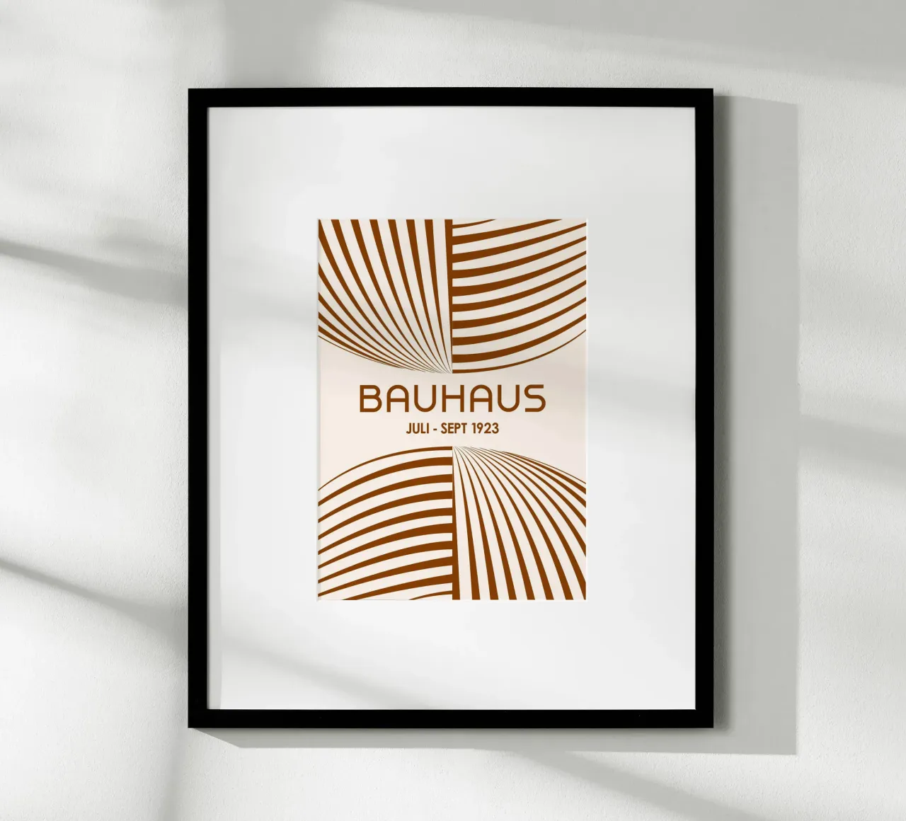 Dark Brown Bauhaus Abstract Art - Dynamic Curved Lines Poste hahnemühle by Grungeo