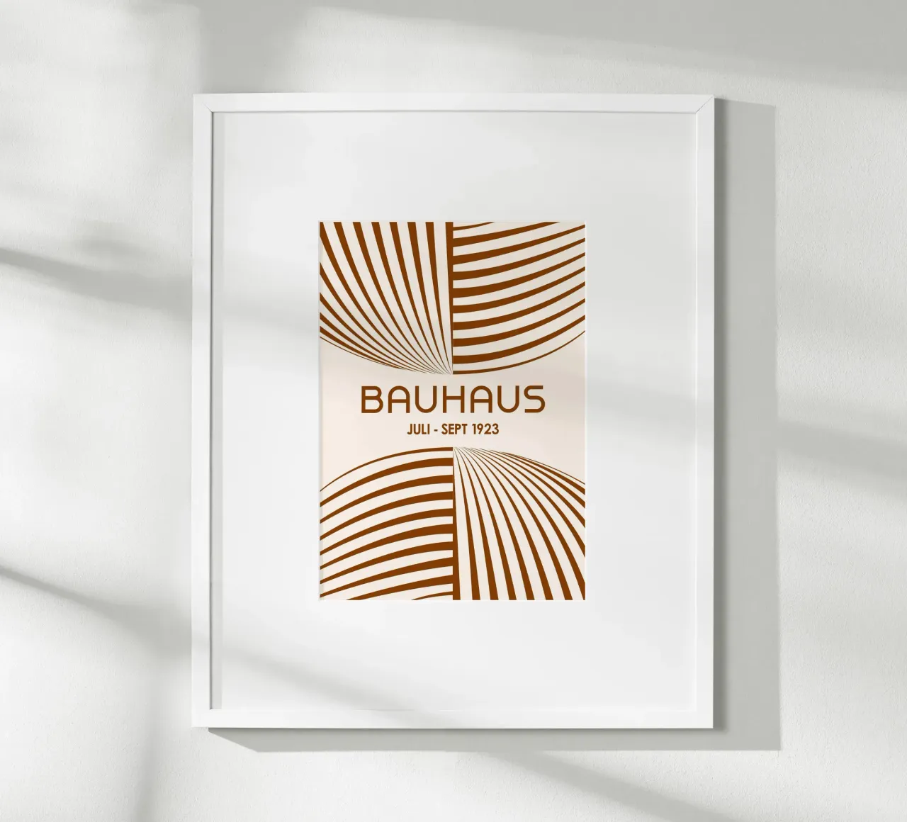 Dark Brown Bauhaus Abstract Art - Dynamic Curved Lines Poste hahnemühle by Grungeo