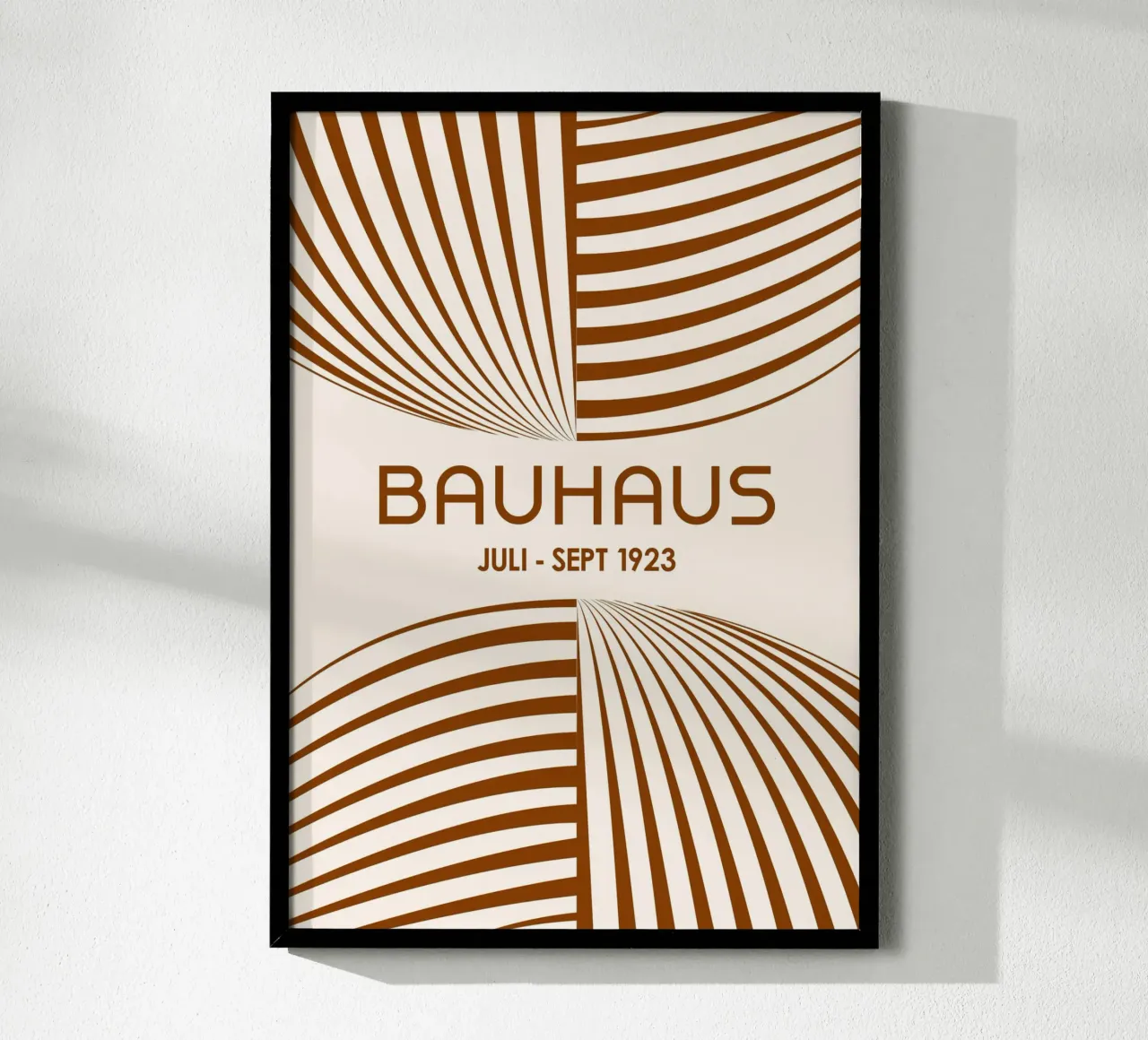 Dark Brown Bauhaus Abstract Art - Dynamic Curved Lines Poste hahnemühle by Grungeo