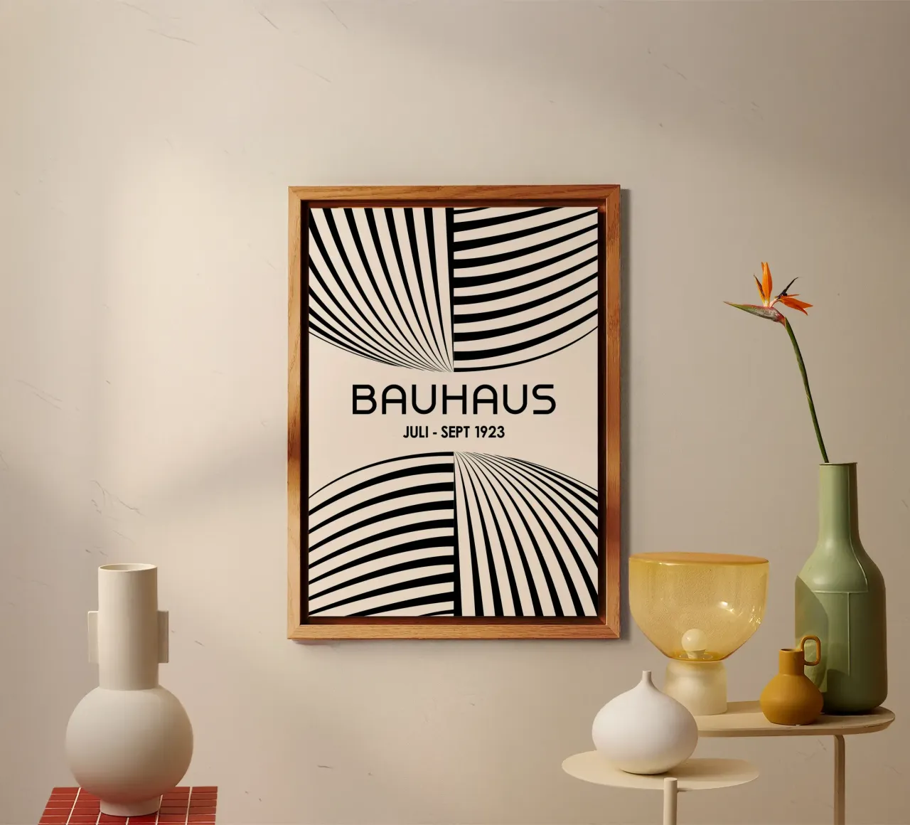 Arte astratta Bauhaus in bianco e nero - Linee curve dinamiche Po alluminio dibond da Grungeo