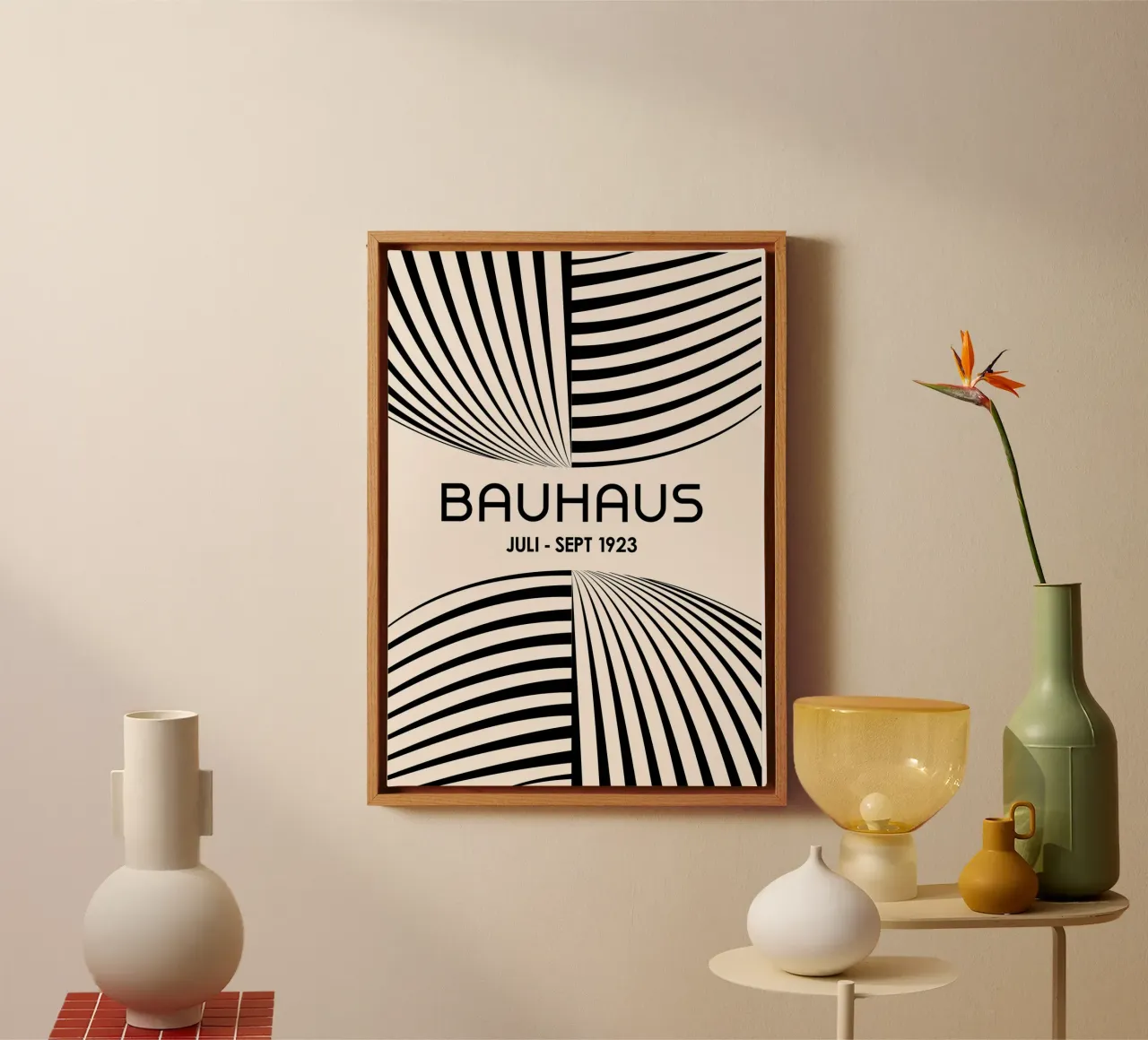 Black & White Bauhaus Abstract Art - Dynamic Curved Lines Po canvas by Grungeo
