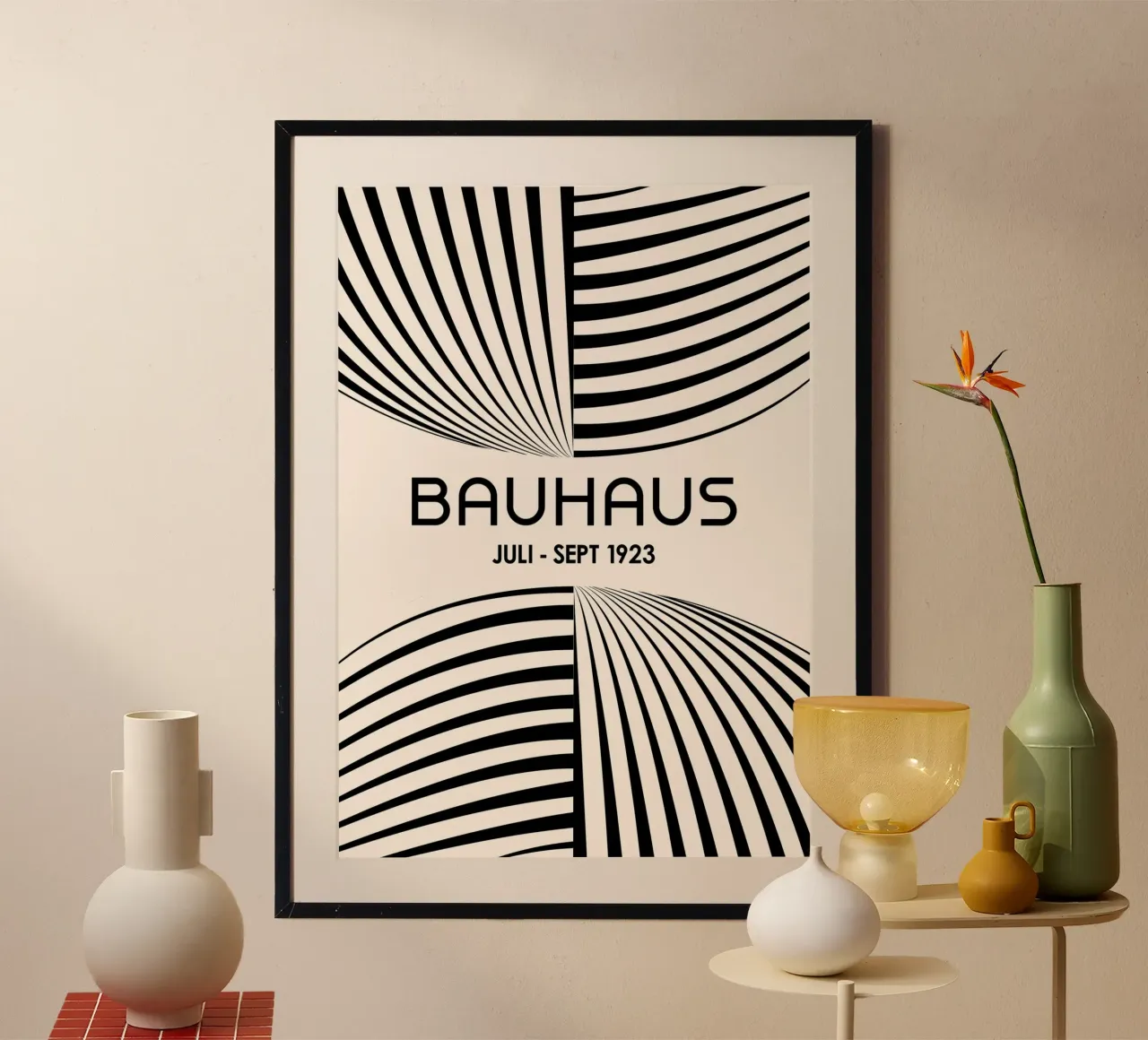 Arte astratta Bauhaus in bianco e nero - Linee curve dinamiche Po carta hahnemühle da Grungeo