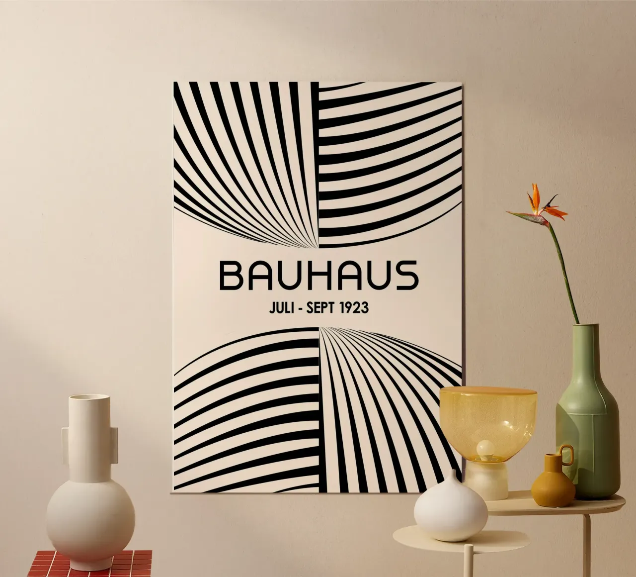 Arte astratta Bauhaus in bianco e nero - Linee curve dinamiche Po carta hahnemühle da Grungeo