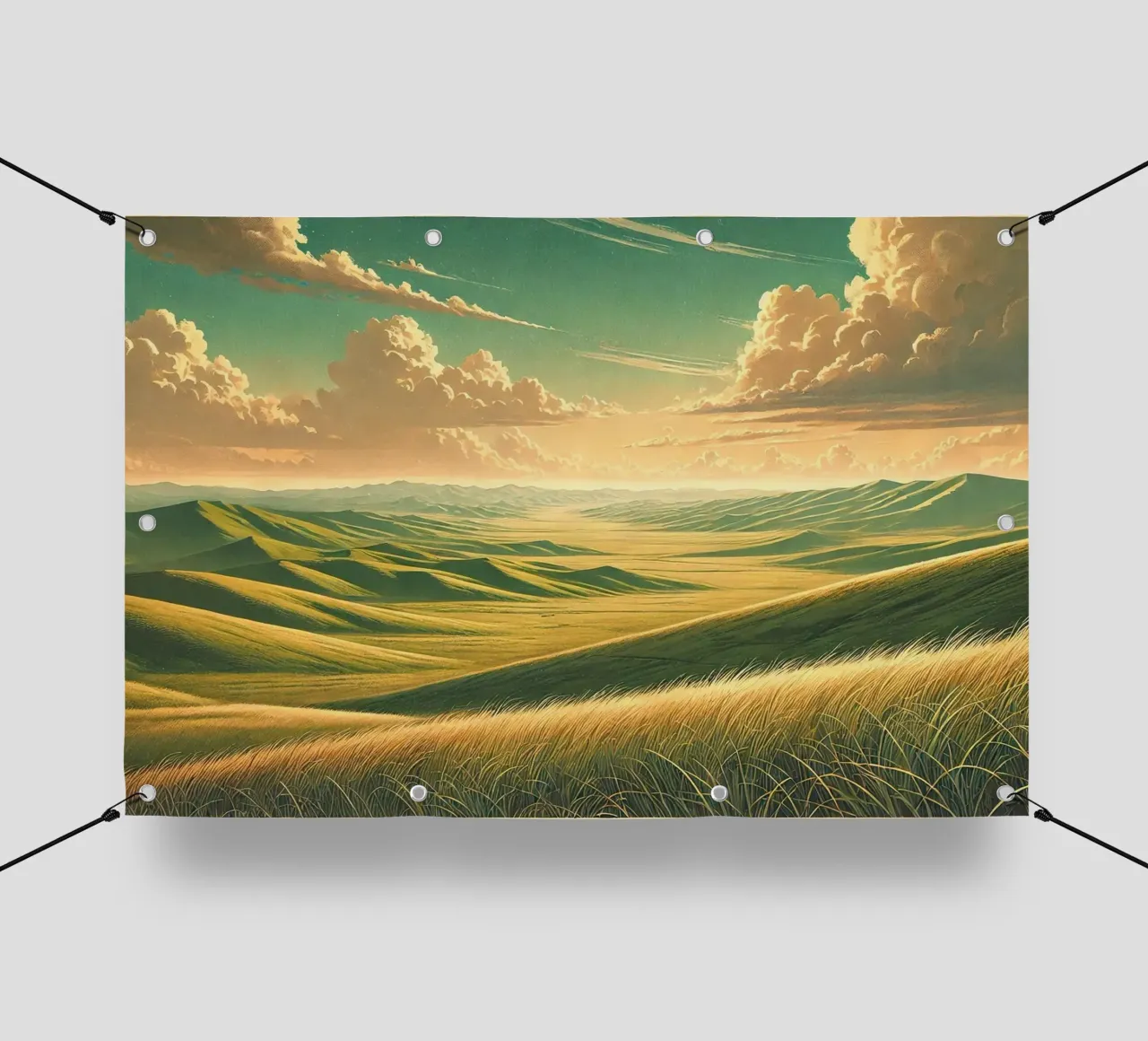 Poster d'epoca Mongolia, steppe infinite telo in pvc da Wanderlust Vibes