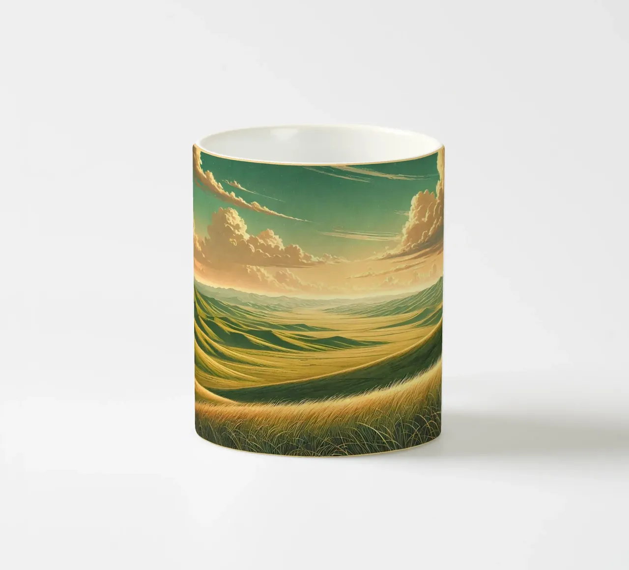 Poster d'epoca Mongolia, steppe infinite tazza in ceramica da Wanderlust Vibes