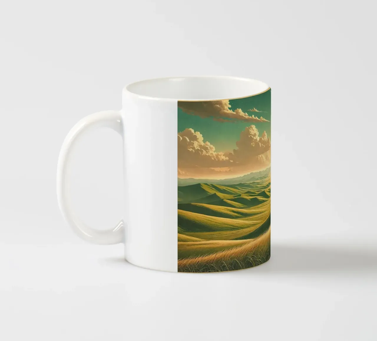Poster d'epoca Mongolia, steppe infinite tazza in ceramica da Wanderlust Vibes