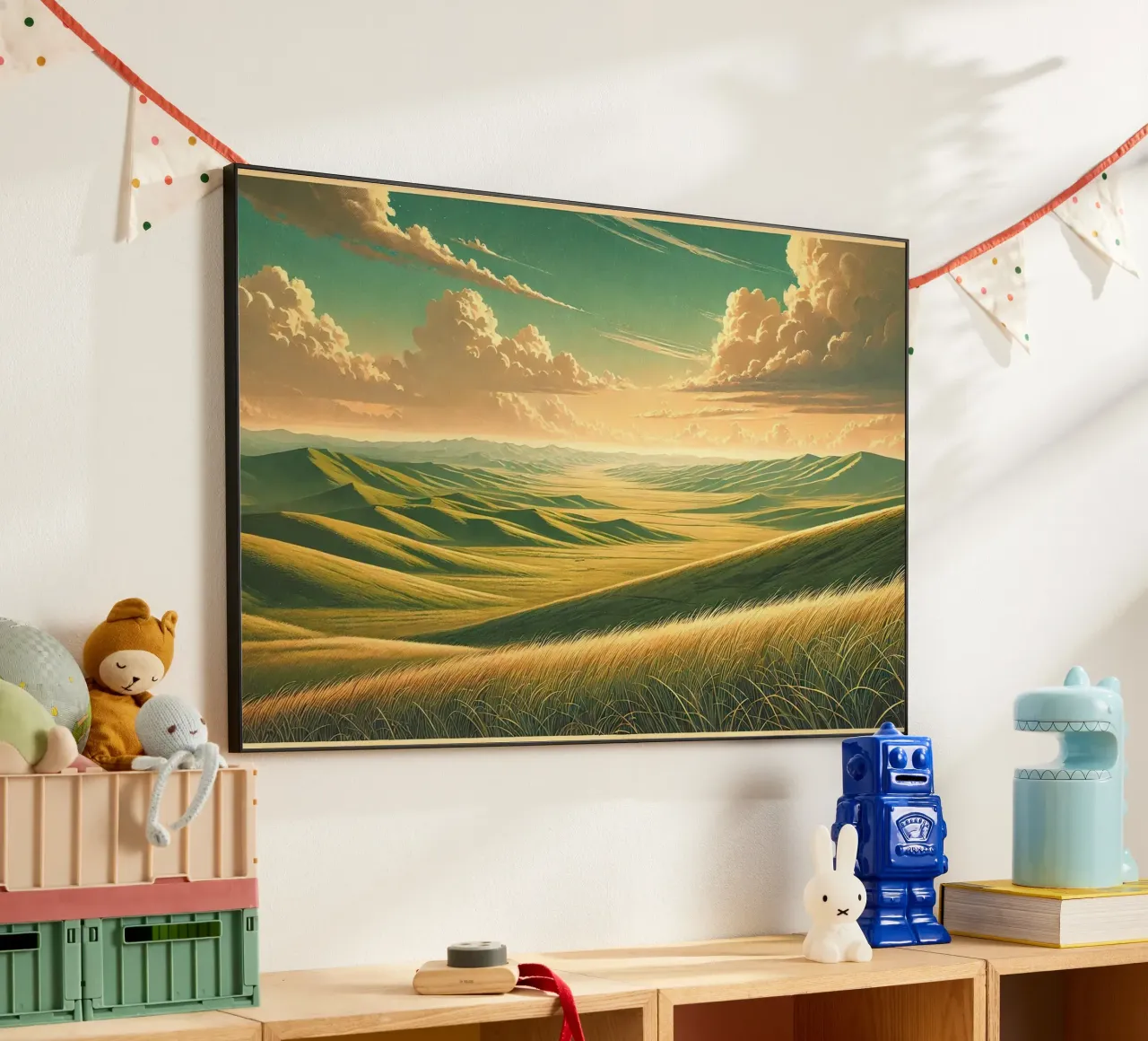 Poster d'epoca Mongolia, steppe infinite alluminio dibond da Wanderlust Vibes