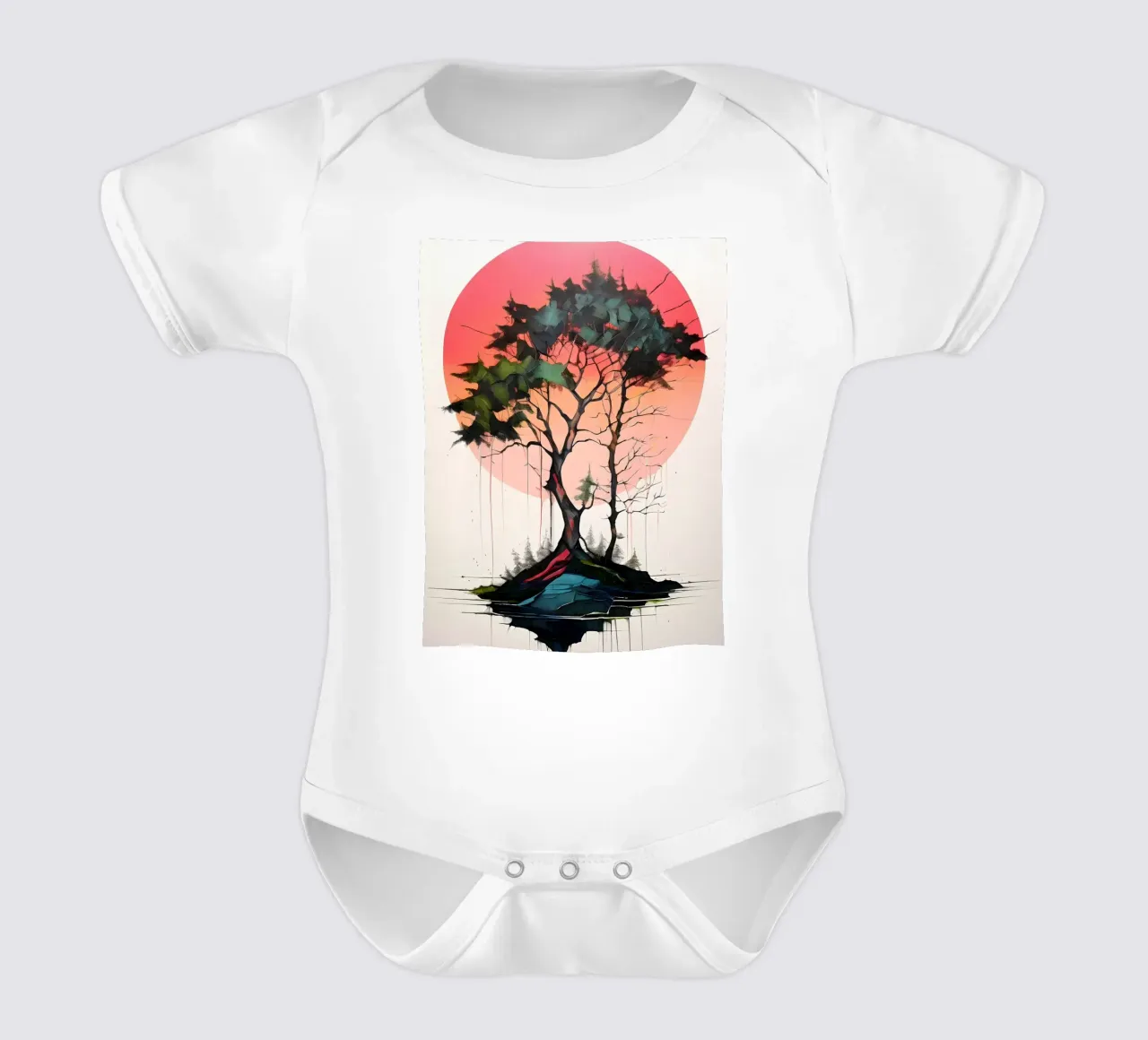 Island of Tranquility short-sleeve baby romper by Artistic-shop