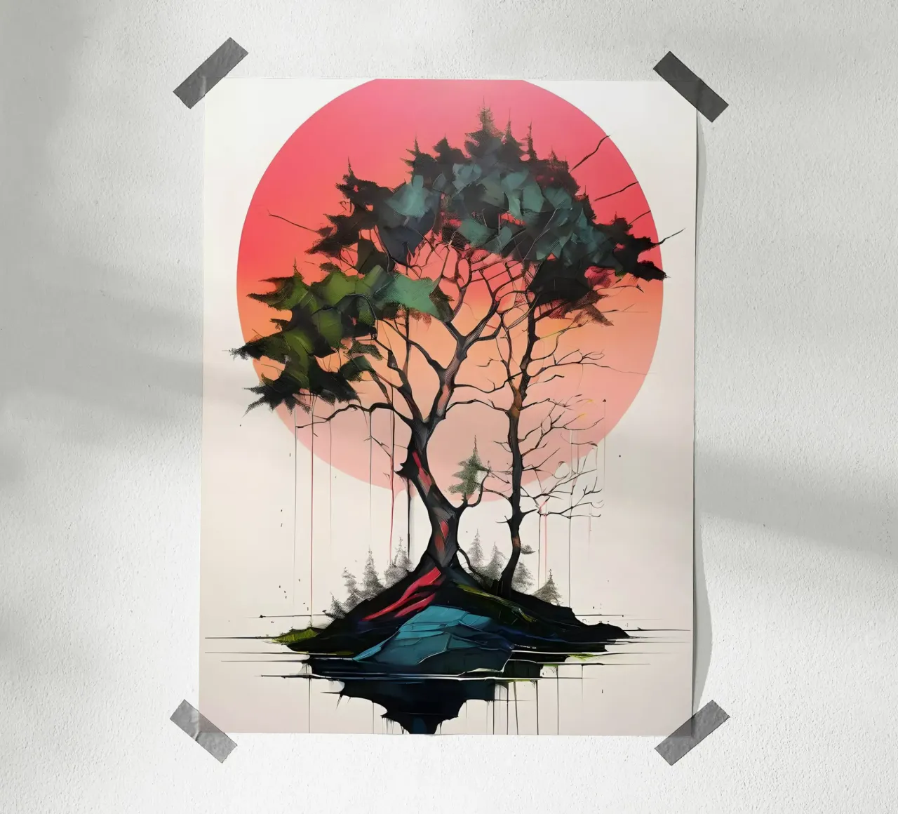 Isola della Tranquillità poster con telaio in alluminio da Artistic-shop