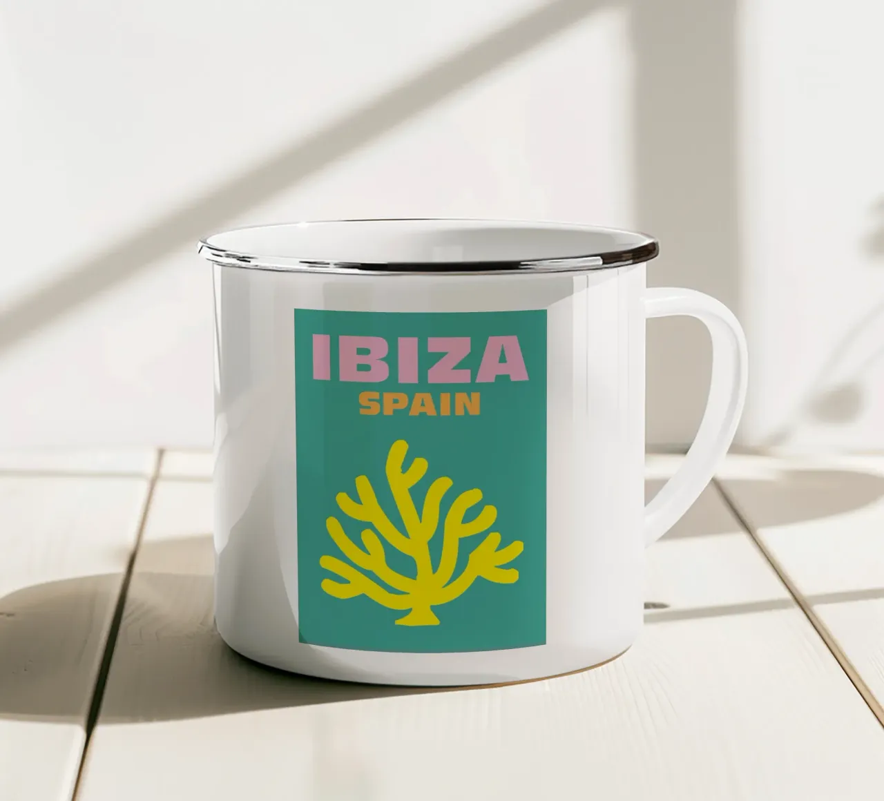 Ibiza, Spagna tazza in smalto da Colorful Homes