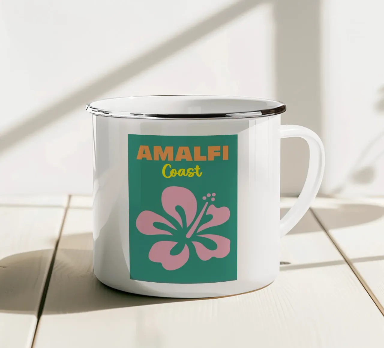 Costiera Amalfitana tazza in smalto da Colorful Homes