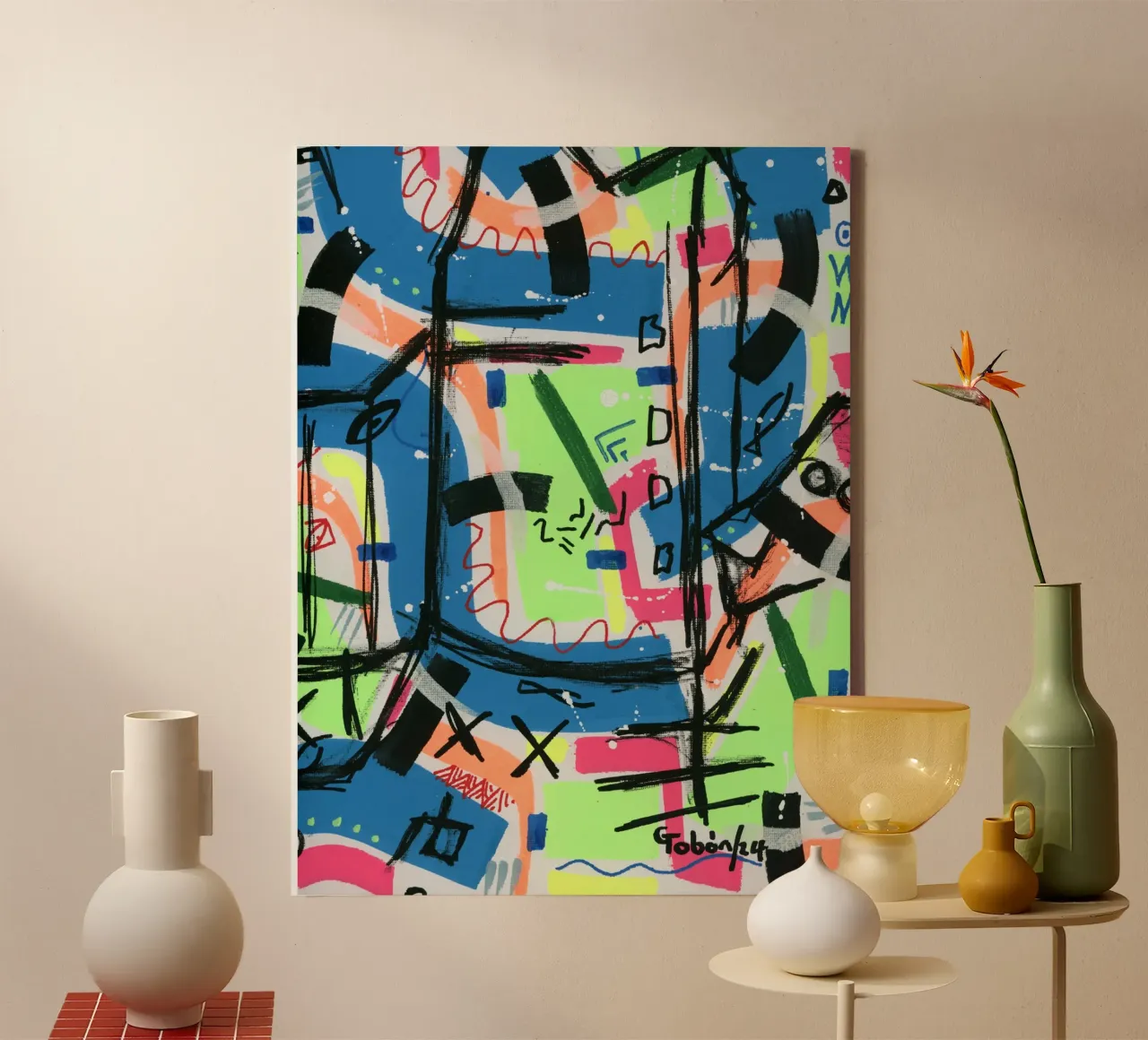 Schets canvas met Baklijst van gtobonart