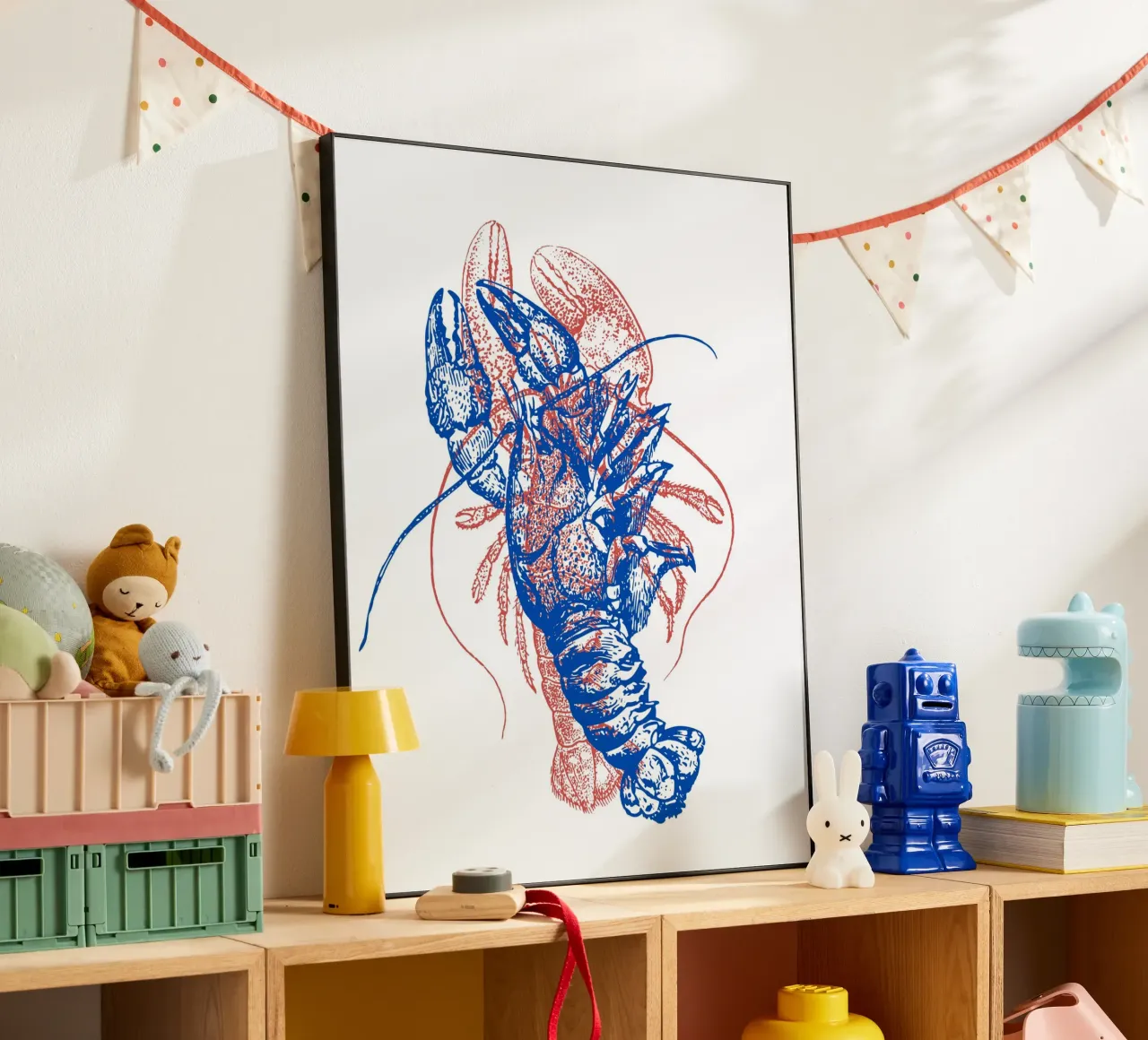 red and blue lobsters alluminio dibond da LisaArtes