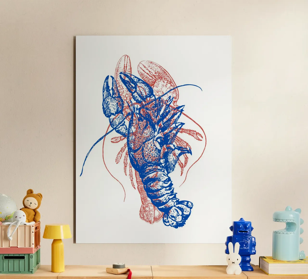 red and blue lobsters alluminio dibond da LisaArtes