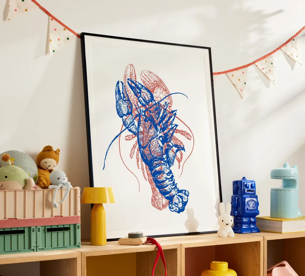 red and blue lobsters poster da LisaArtes