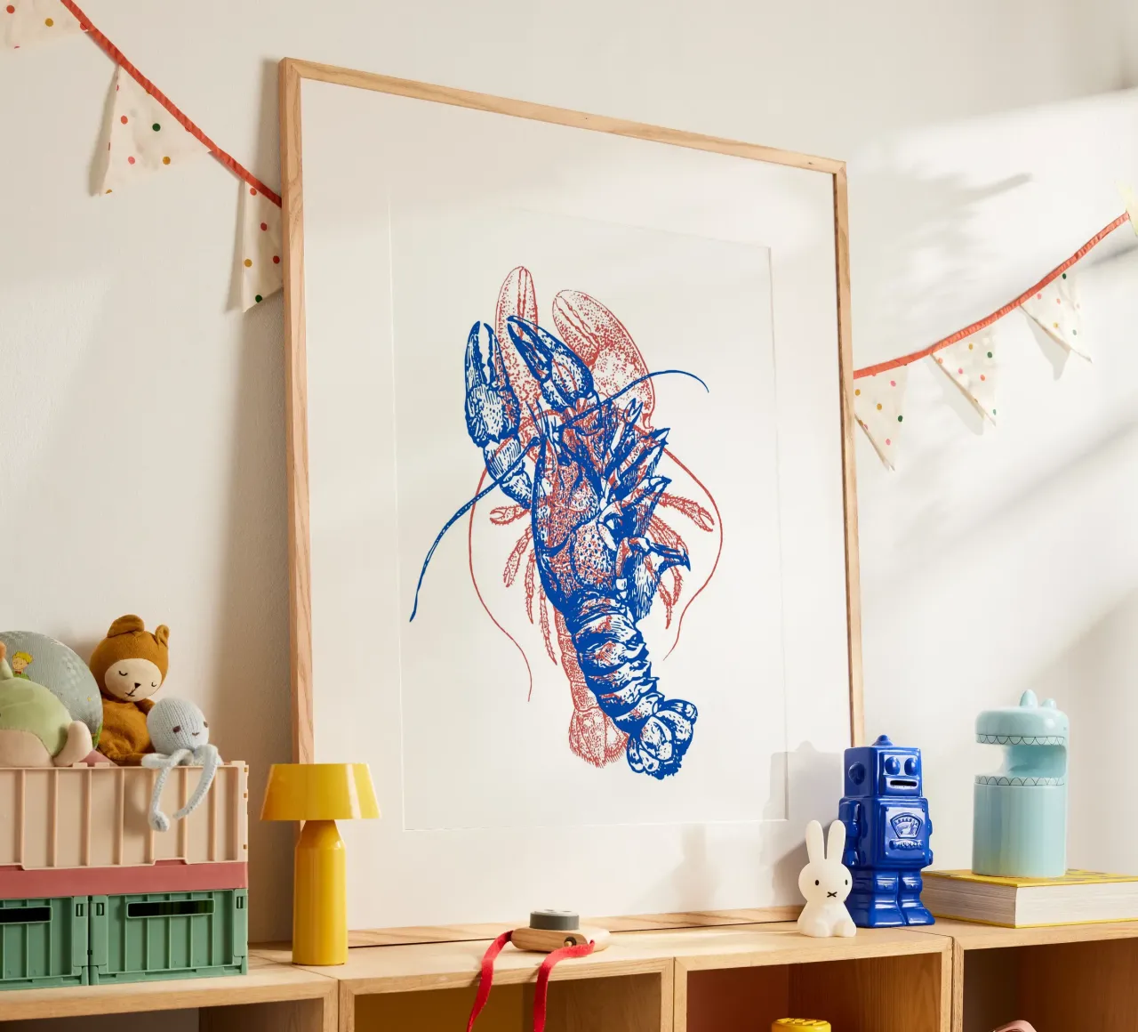 red and blue lobsters poster da LisaArtes