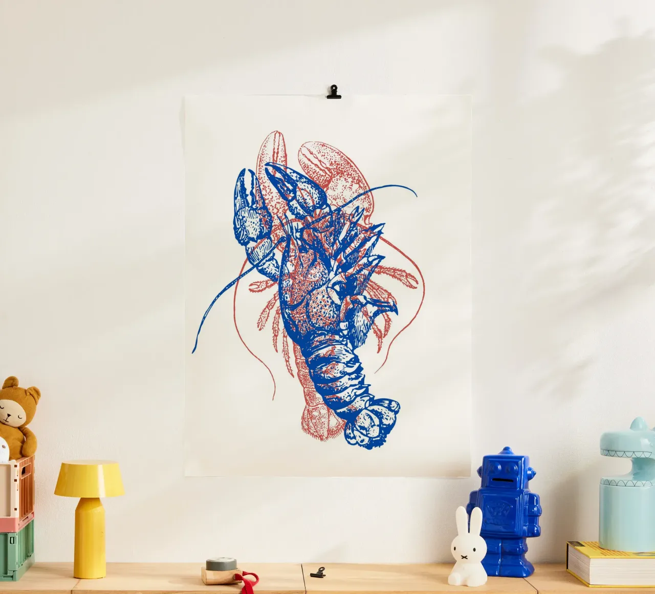 red and blue lobsters poster da LisaArtes