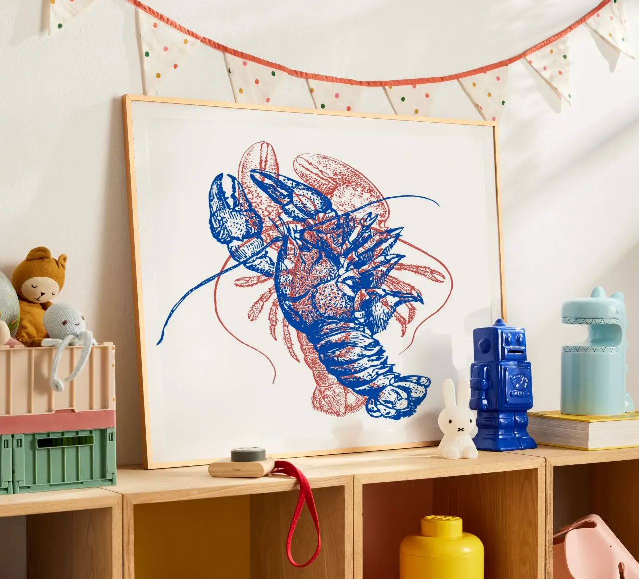 red and blue lobsters poster da LisaArtes