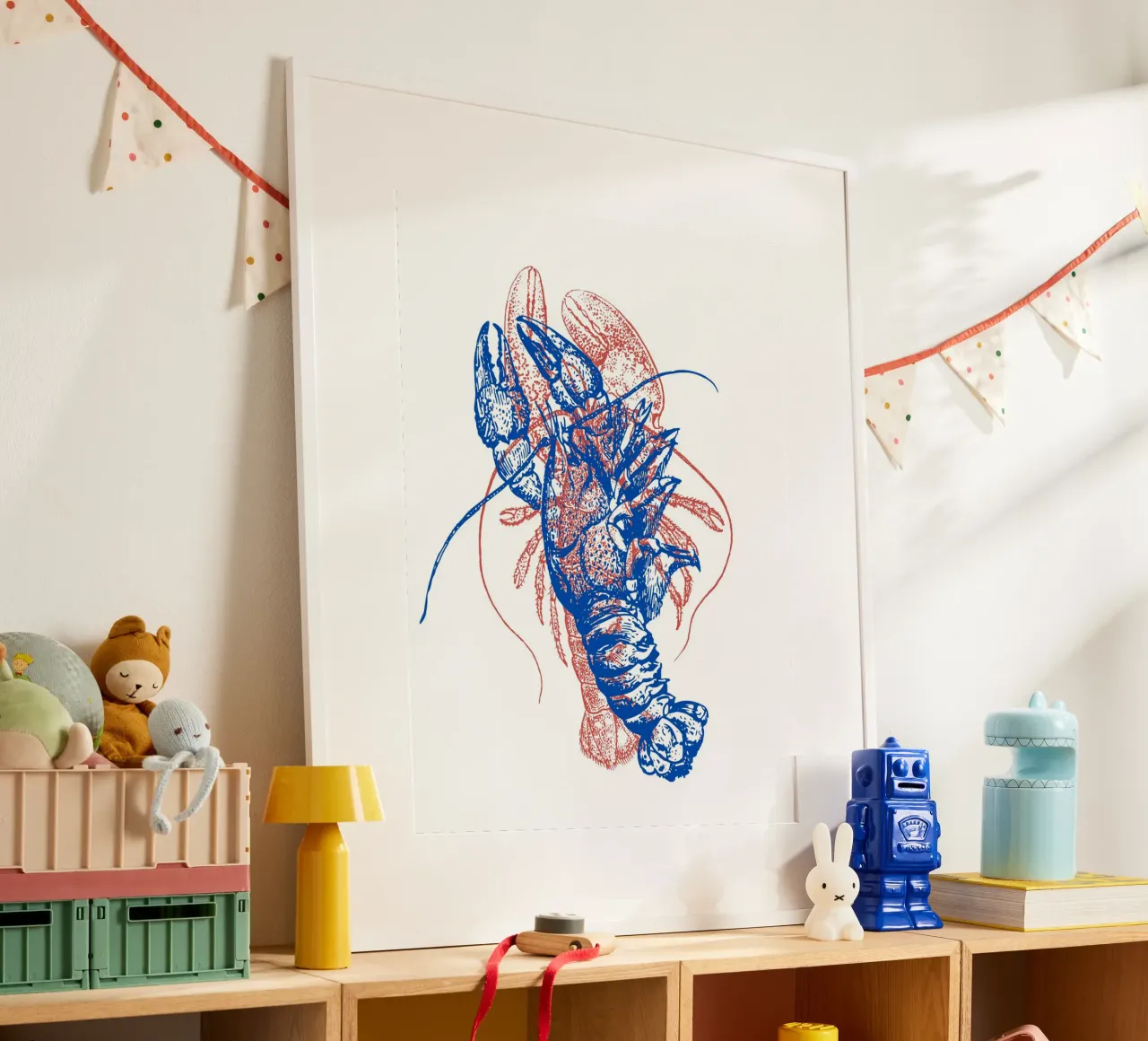 red and blue lobsters poster da LisaArtes