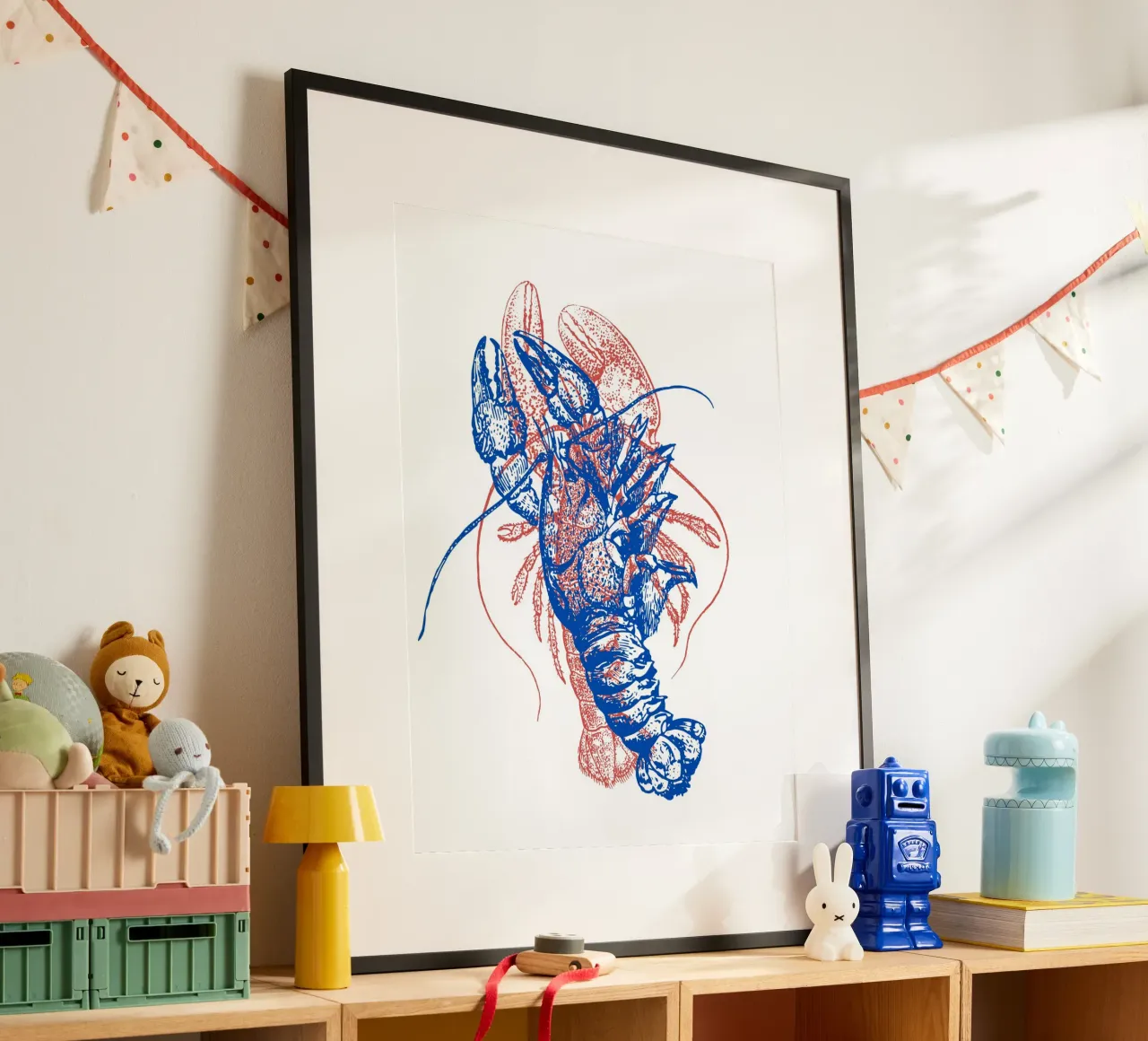 red and blue lobsters poster da LisaArtes