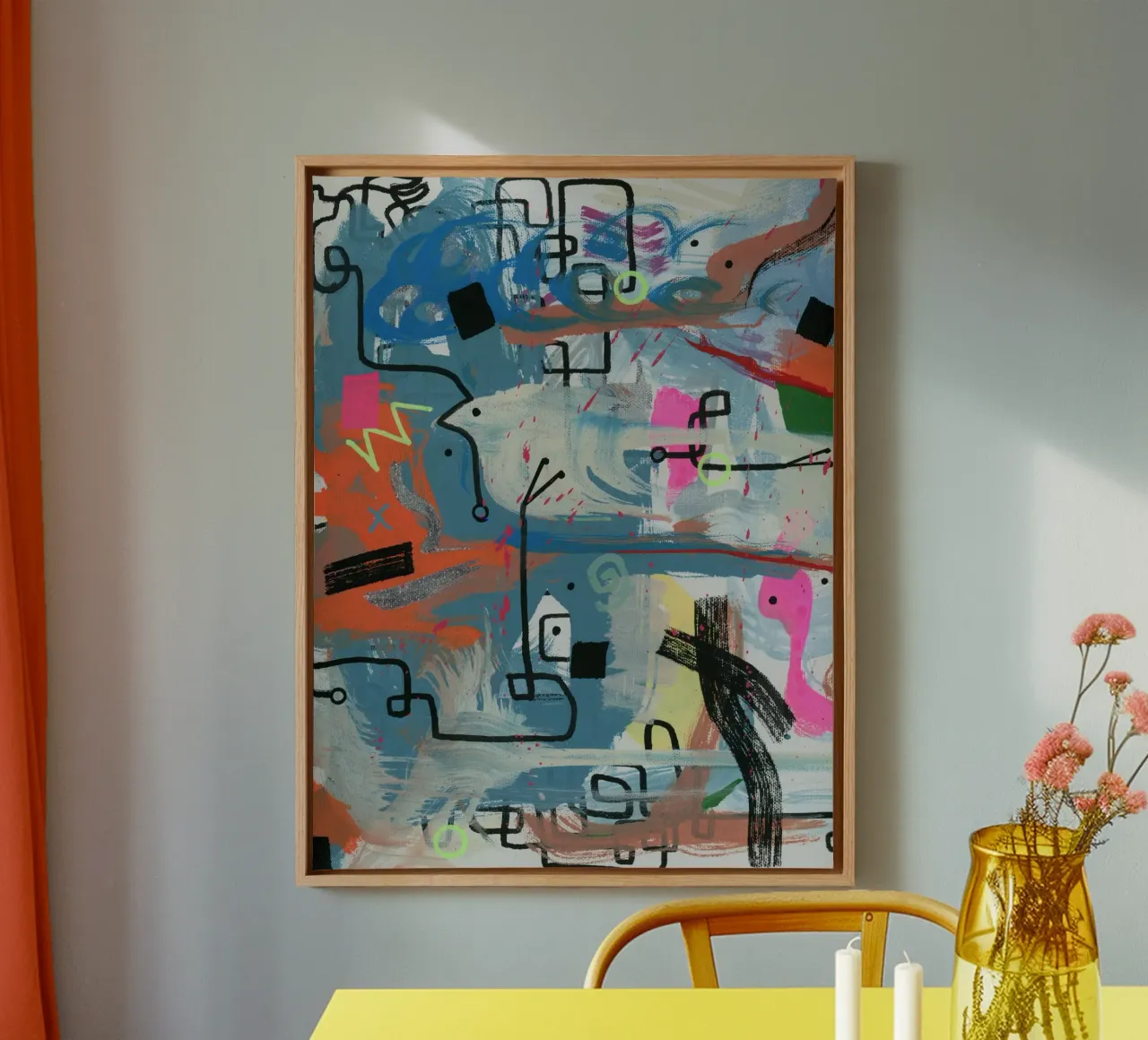 Verstoring 3 canvas met Baklijst van gtobonart