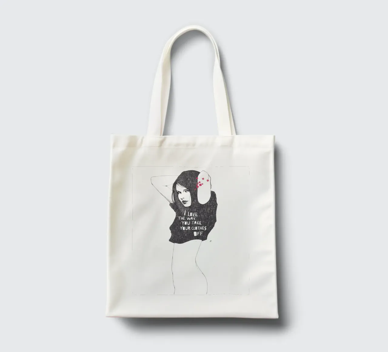 The Way U Take Your Clothes Off borsa in juta da Manuel Rebollo