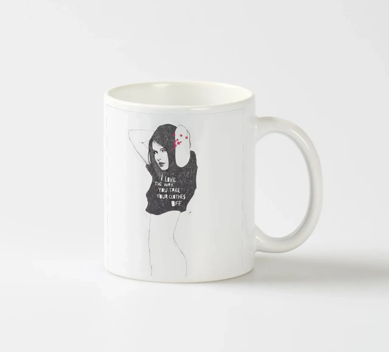 The Way U Take Your Clothes Off tazza in ceramica da Manuel Rebollo