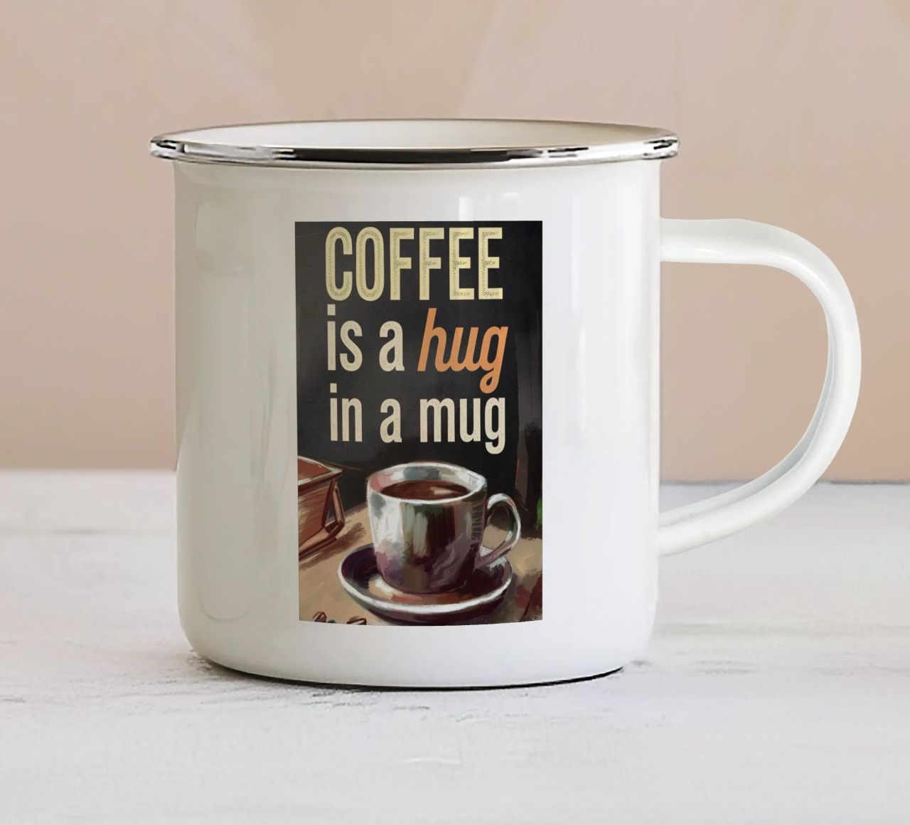 Coffee hug Emaille Tasse von 20 Farben