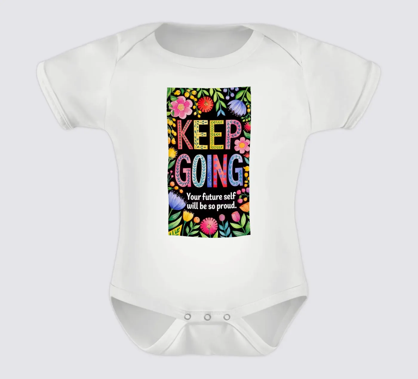 WEITER GEHEN Kurzarm Babybody von 20 Farben