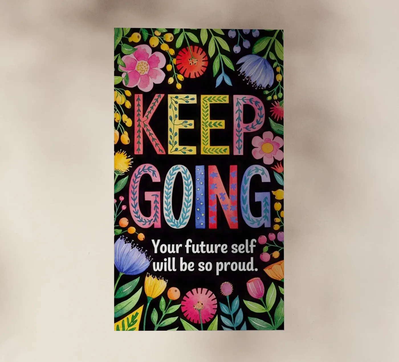 KEEP GOING backlit folie van 20 Farben