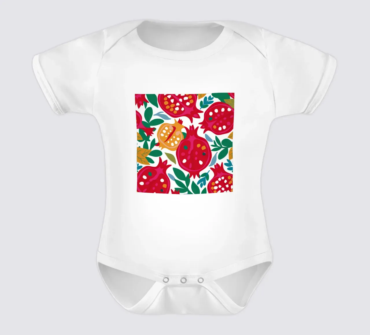 Lebendige Granatapfelblüte Kurzarm Babybody von Sun Riser