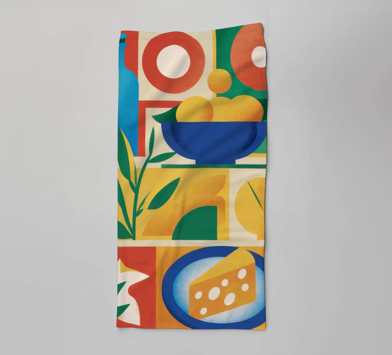 Geometric Citrus Still Life towel by Sun Riser