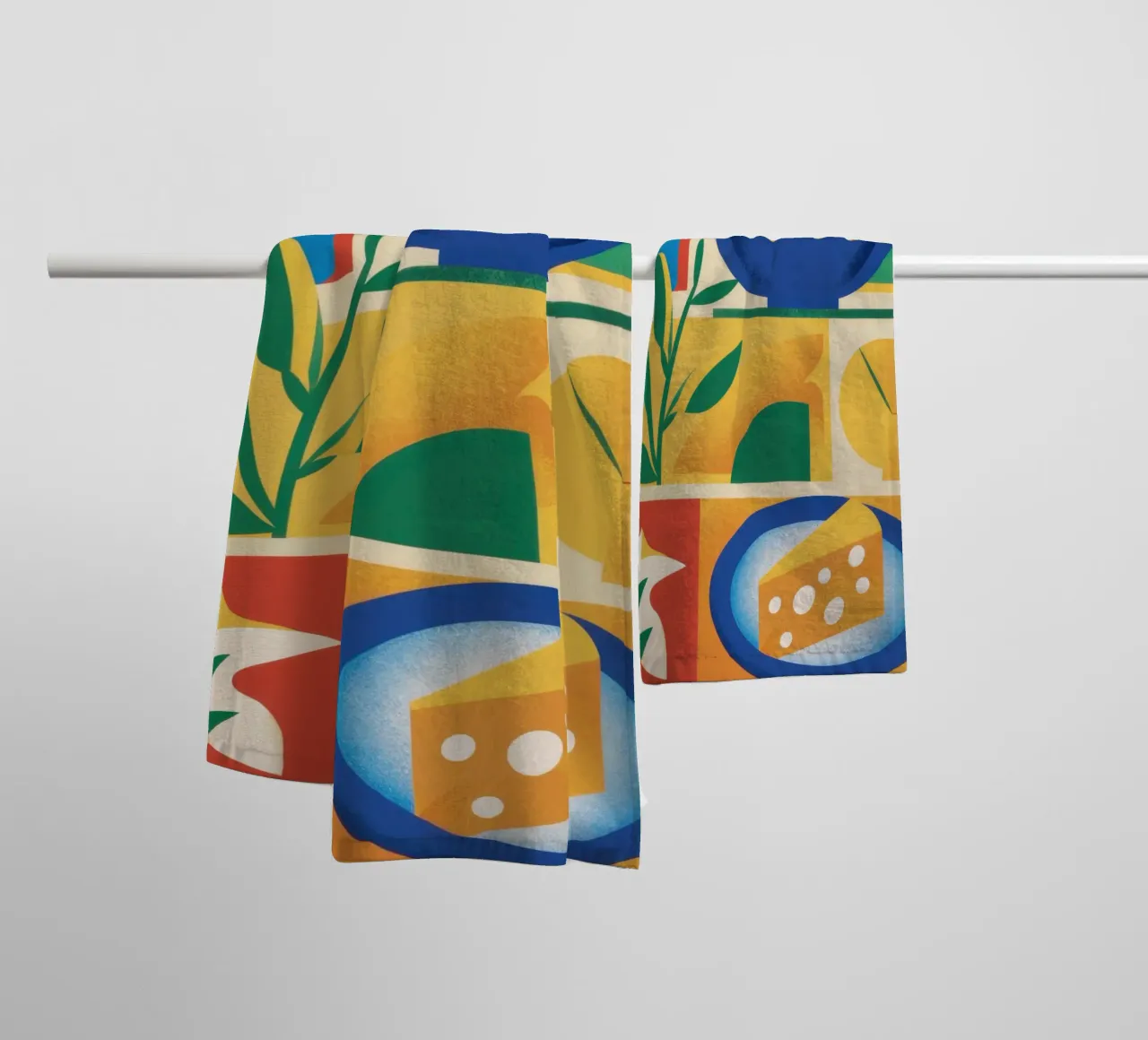 Geometric Citrus Still Life towel by Sun Riser