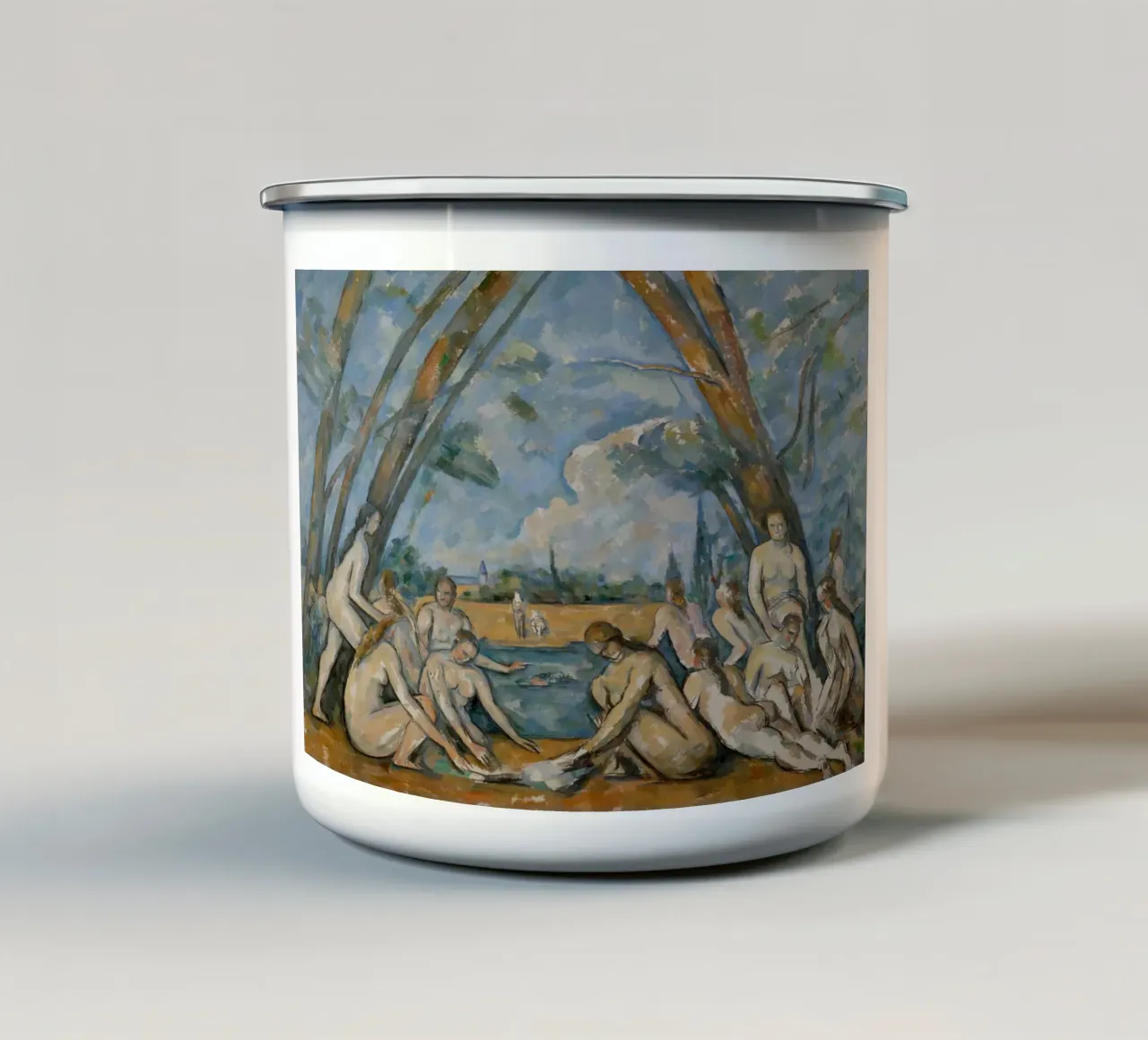Paul Cézanne - Le grandi bagnanti tazza in smalto da William Store