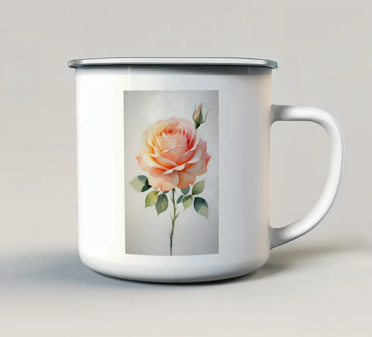 Eleganza rosa pesca tazza in smalto da Bloom And Brush