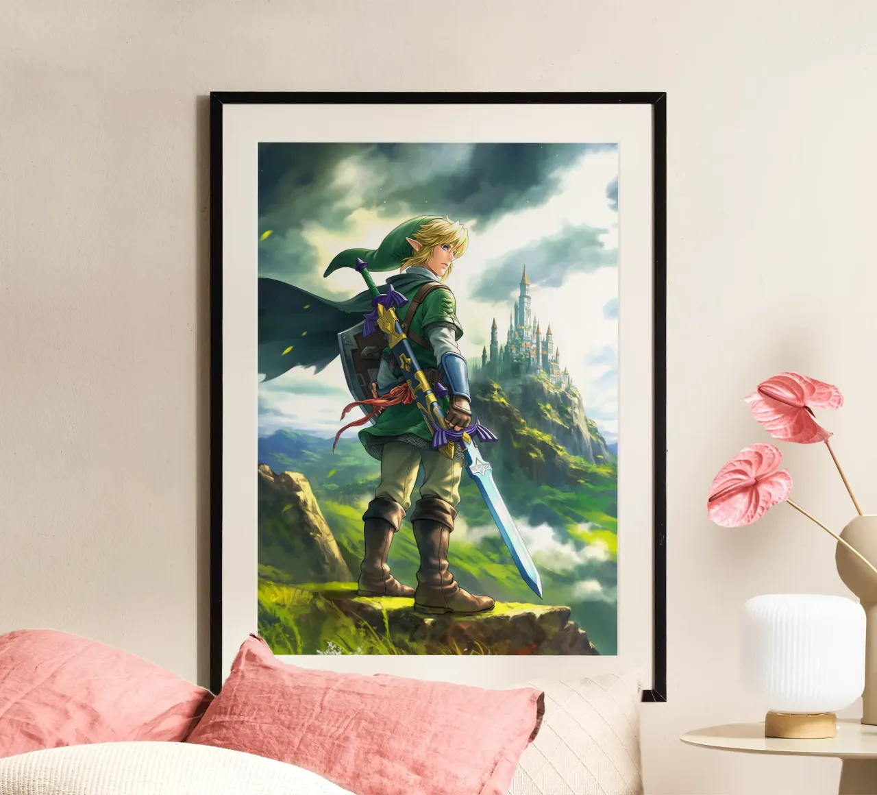 Link from The Legend of Zelda poster con telaio in alluminio da Stellar Creative