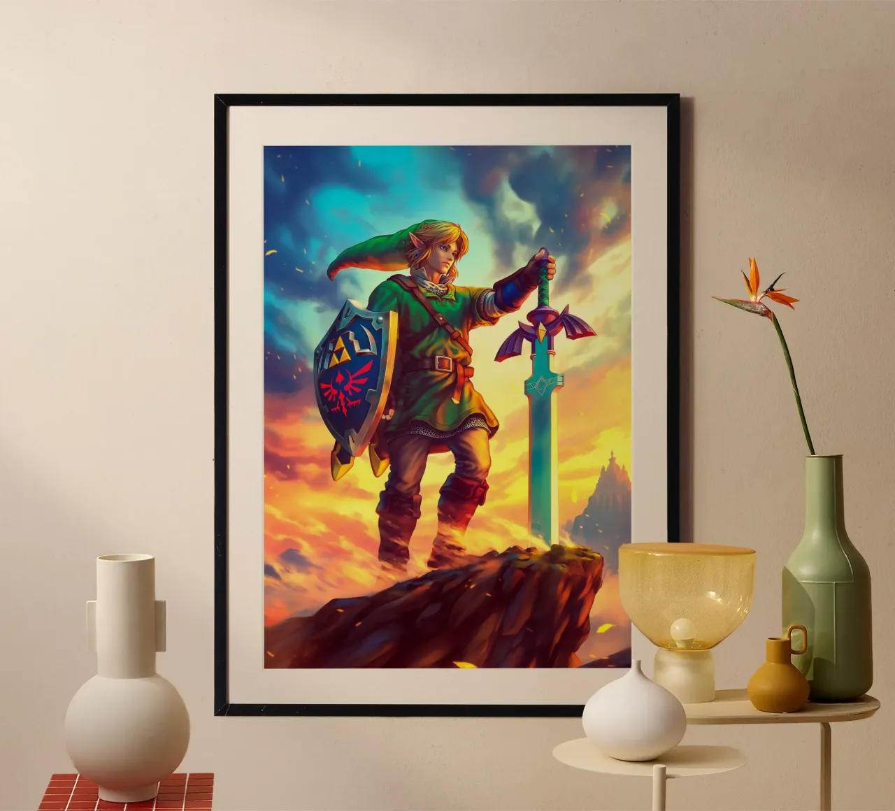 Link from The Legend of Zelda poster con telaio in alluminio da Stellar Creative
