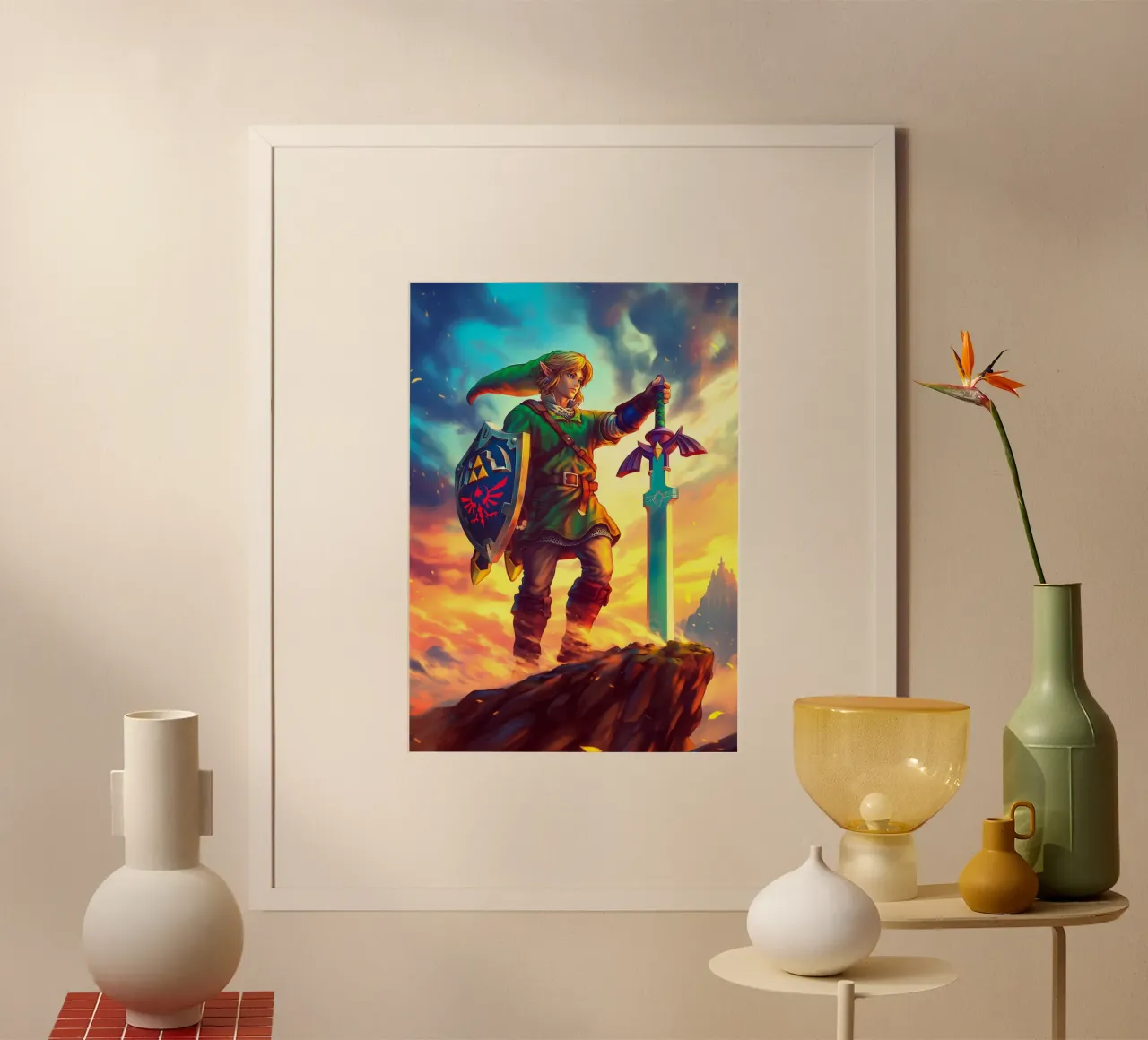 Link from The Legend of Zelda poster con telaio in alluminio da Stellar Creative