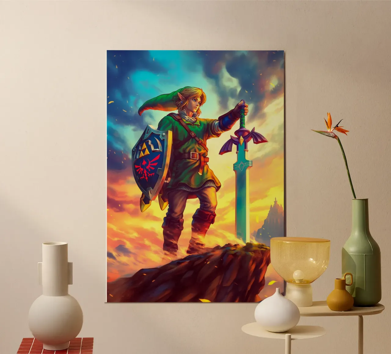 Link from The Legend of Zelda poster con telaio in alluminio da Stellar Creative