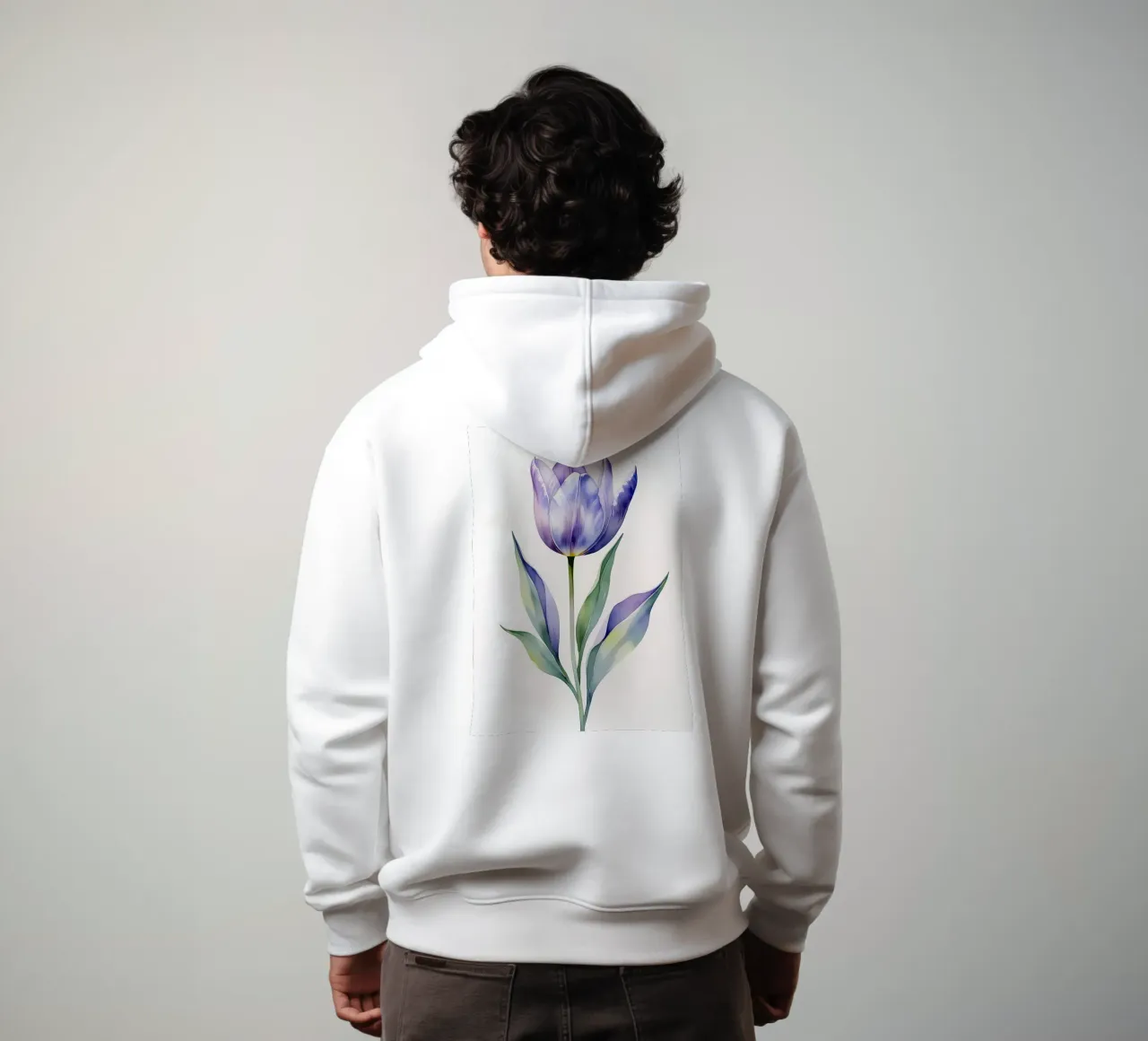 Pittura ad acquerello di tulipani viola felpa con cappuccio da Bloom And Brush