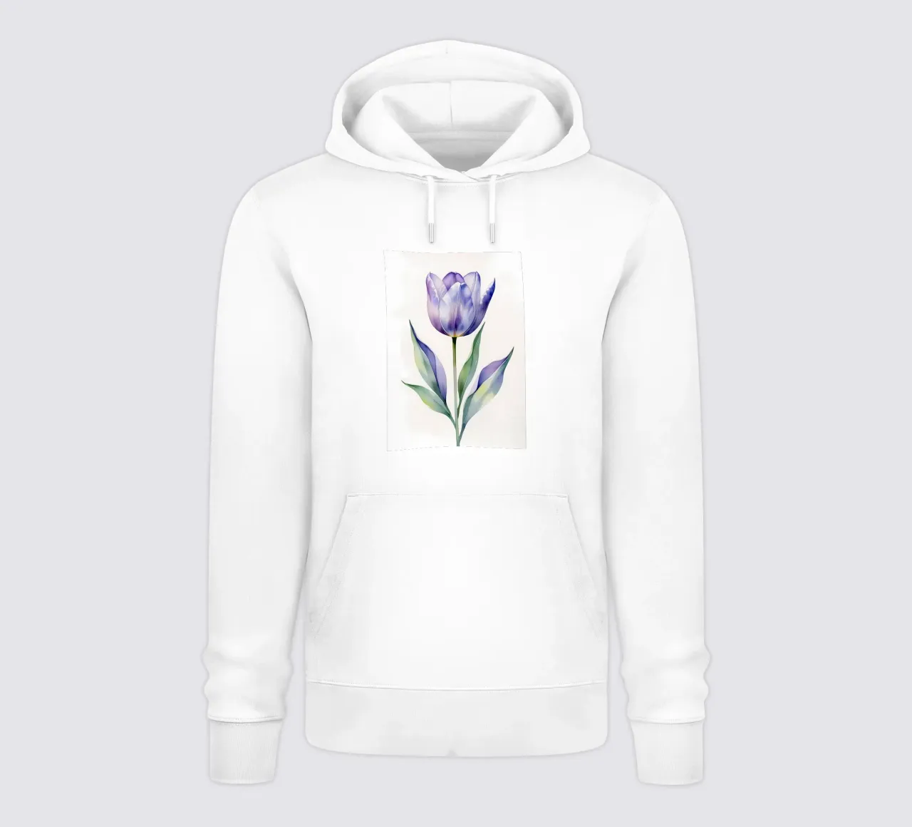 Pittura ad acquerello di tulipani viola felpa con cappuccio da Bloom And Brush