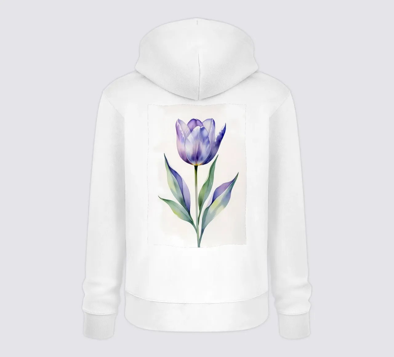 Pittura ad acquerello di tulipani viola felpa con cappuccio da Bloom And Brush
