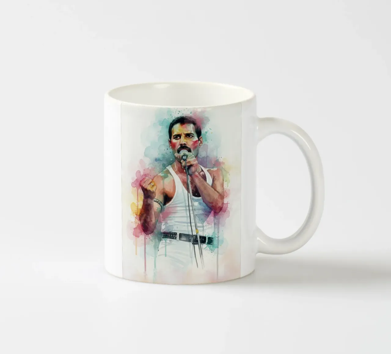 Freddie Mercury abstracte kleurrijke kunst keramische mok van Kalis