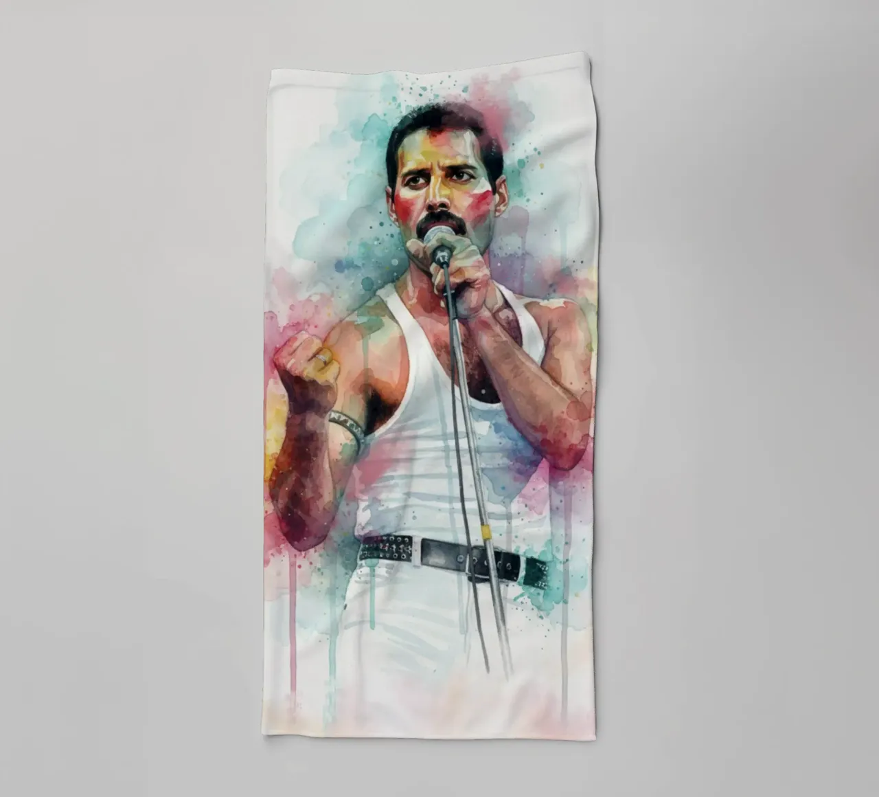 Freddie Mercury abstracte kleurrijke kunst badhanddoek van Kalis