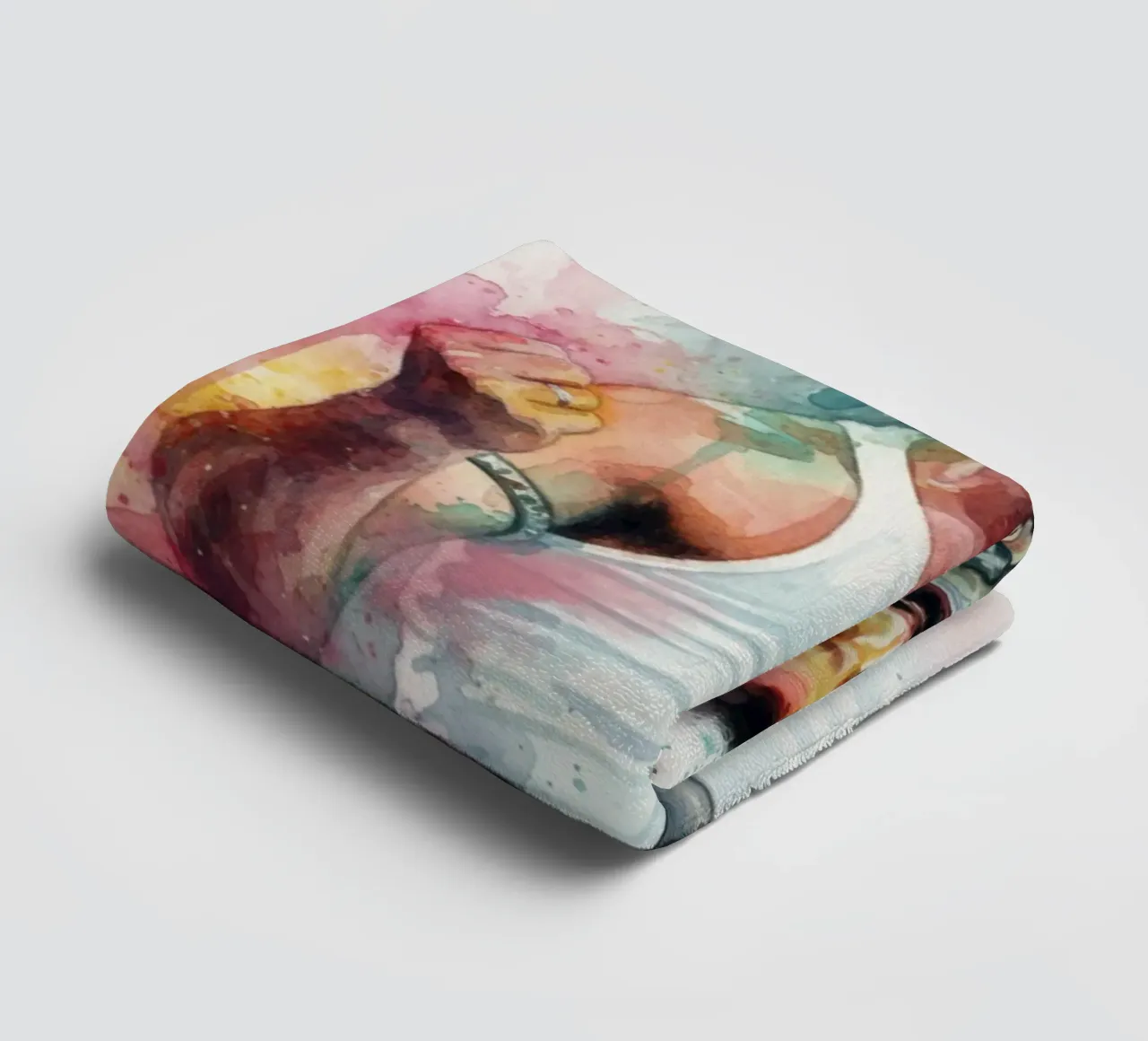 Freddie Mercury abstracte kleurrijke kunst badhanddoek van Kalis