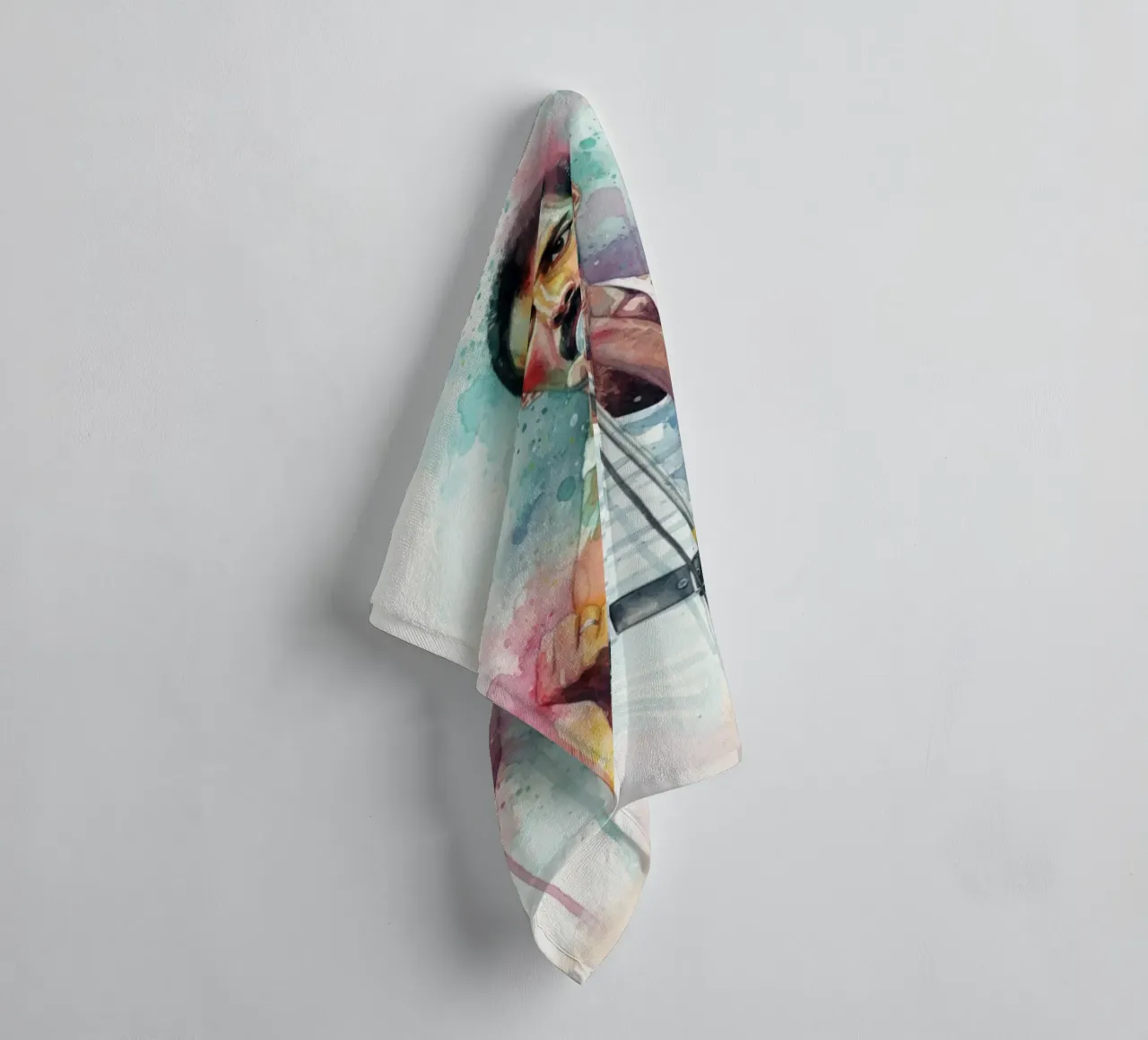 Freddie Mercury abstracte kleurrijke kunst badhanddoek van Kalis