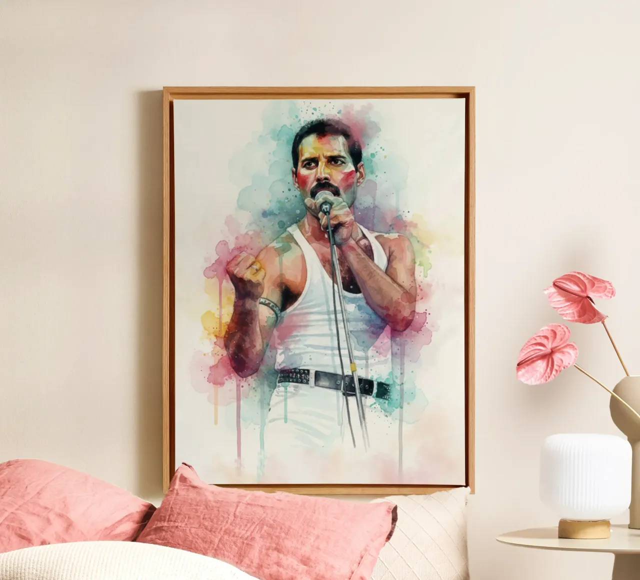 Freddie Mercury abstracte kleurrijke kunst canvas van Kalis